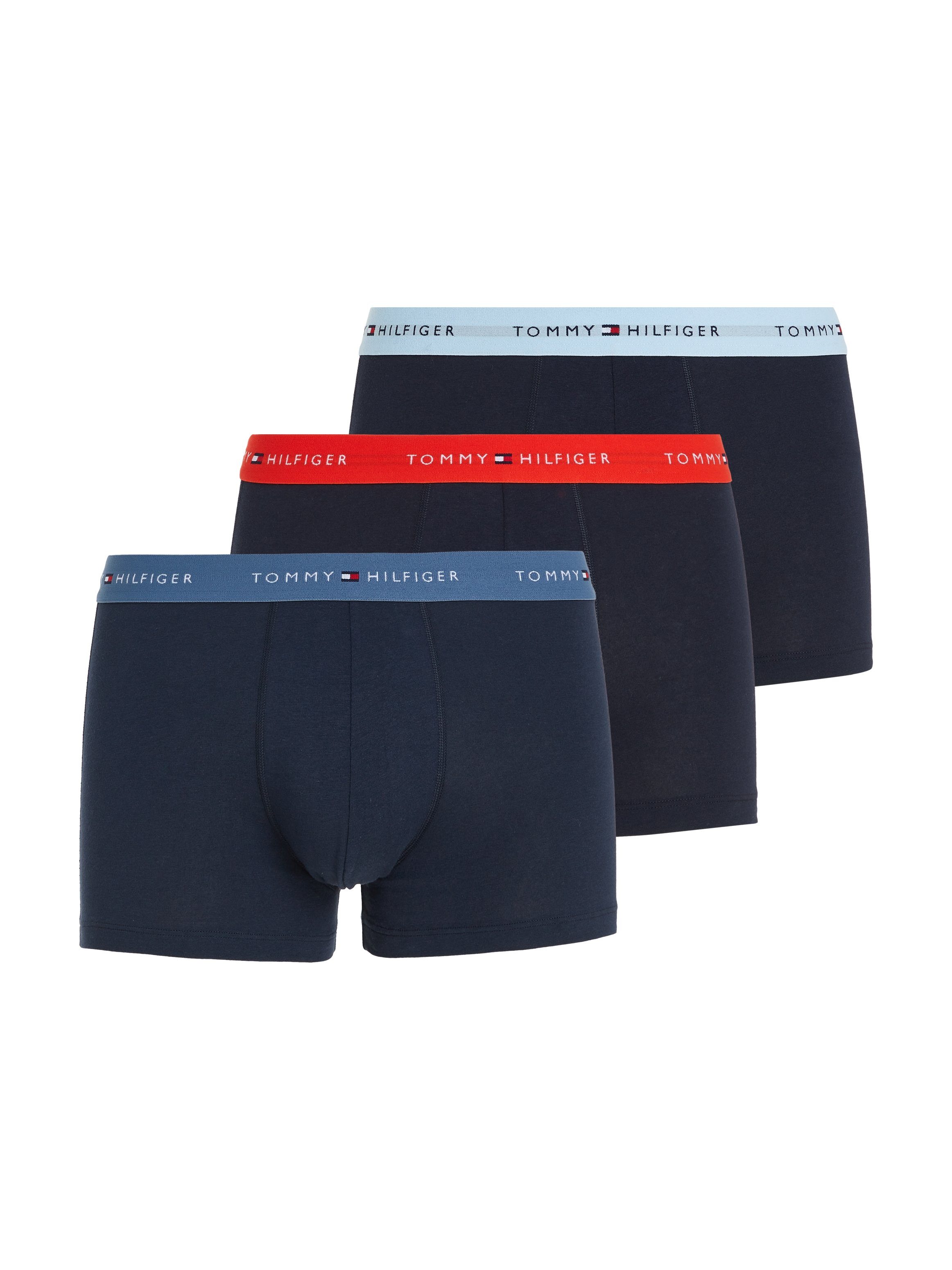 Tommy Hilfiger Underwear Trunk 3P WB TRUNK (Packung, 3-St., 3er-Pack) mit Logo-Elastikbund daring scarlet/ iron blue/ blue | 