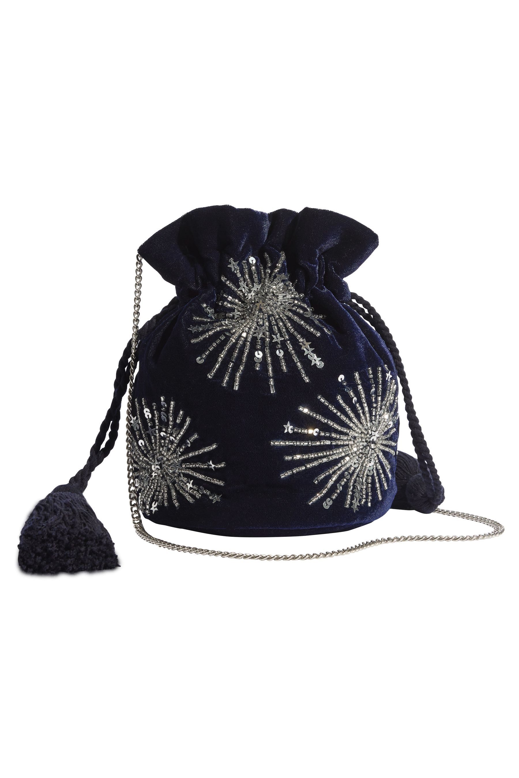 Beuteltasche Love & Roses Samtbeutel mit Paillettenverzierung