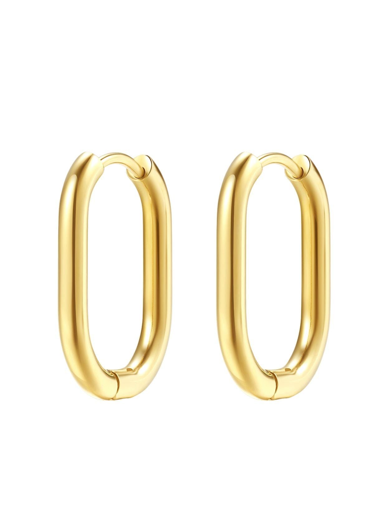 Hey Happiness Paar Creolen Viereck Oval, wasserfest, Chunky Große Creolen, günstig online kaufen