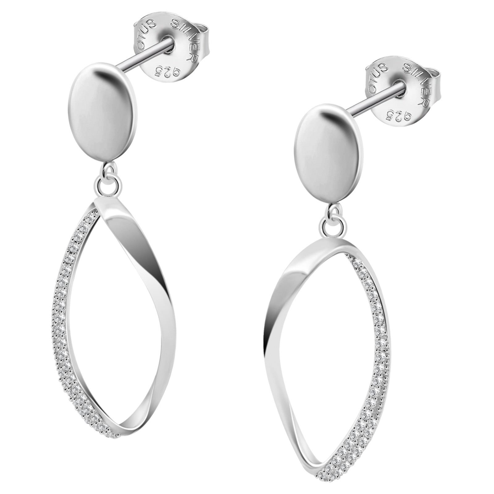 Paar Ohrhänger LOTUS Silver Zirkoniastein 925 Silber