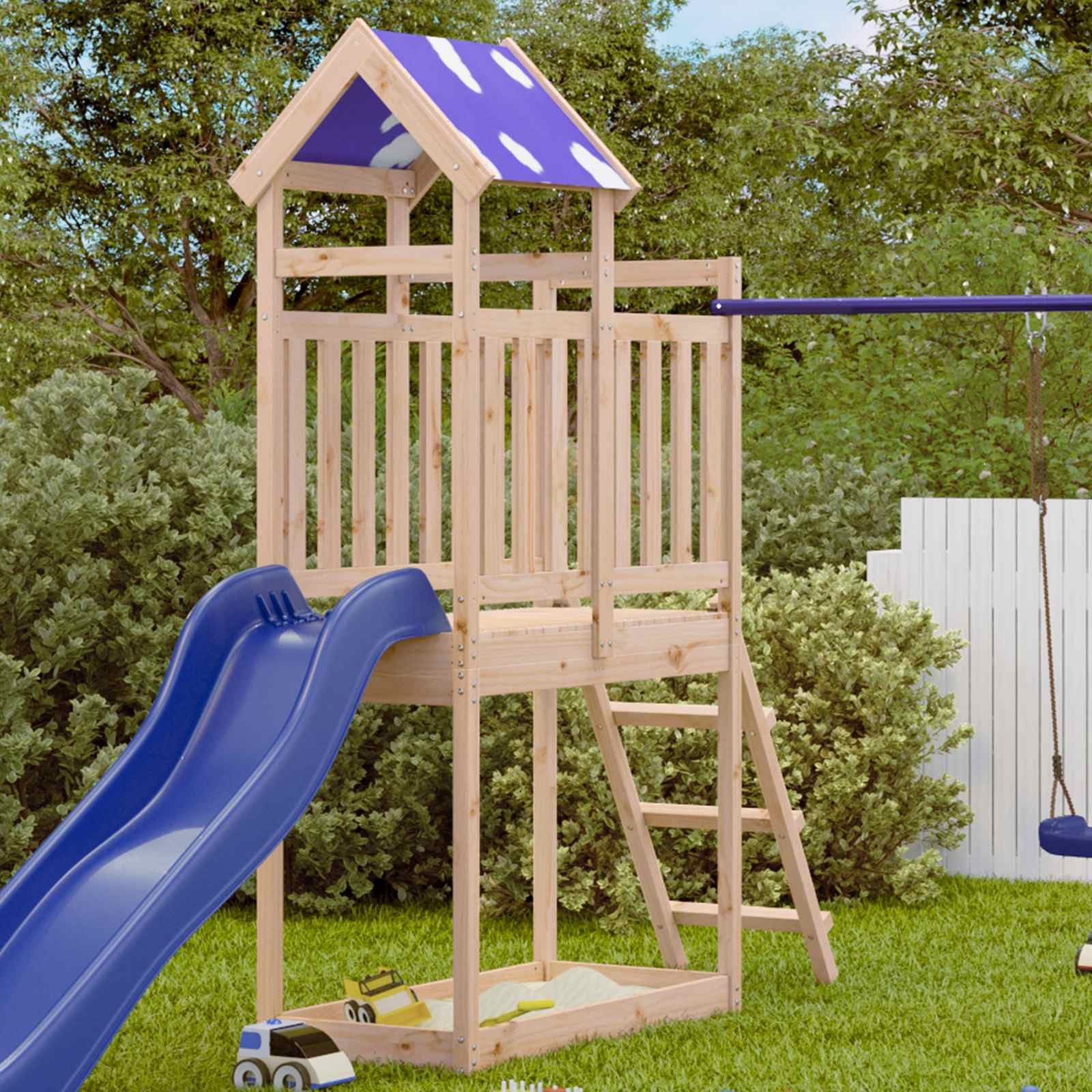 vidaXL Spielturm vidaXL Spielturm Braun 52,5 x 110,5 x 215 cm Massives Kiefernholz