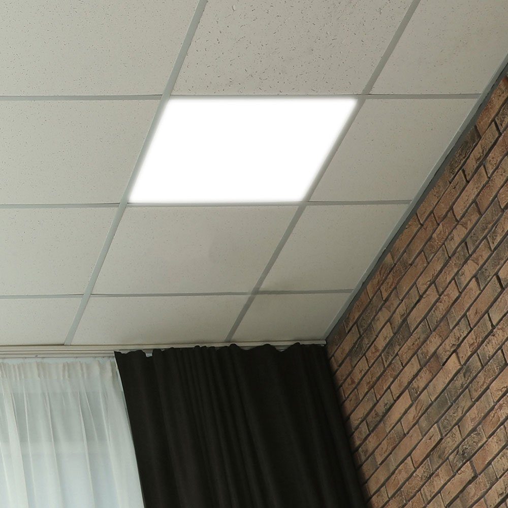 Deckenleuchte, Rasterleuchte Panel fest LED Einbaulampe LED-Leuchtmittel Kaltweiß, etc-shop Tageslichtlampe Deckenlampe LED verbaut, weiß Tageslichtweiß,