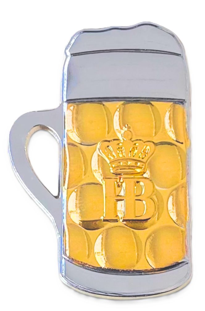 Hofbräuhaus München Magnet Hofbräuhaus Magnet „Isarseidel“ – Mini-Bierkrug als Kühlschrankdeko, Größe: ca. 3,3 x 2,5 cm, Material: Metall