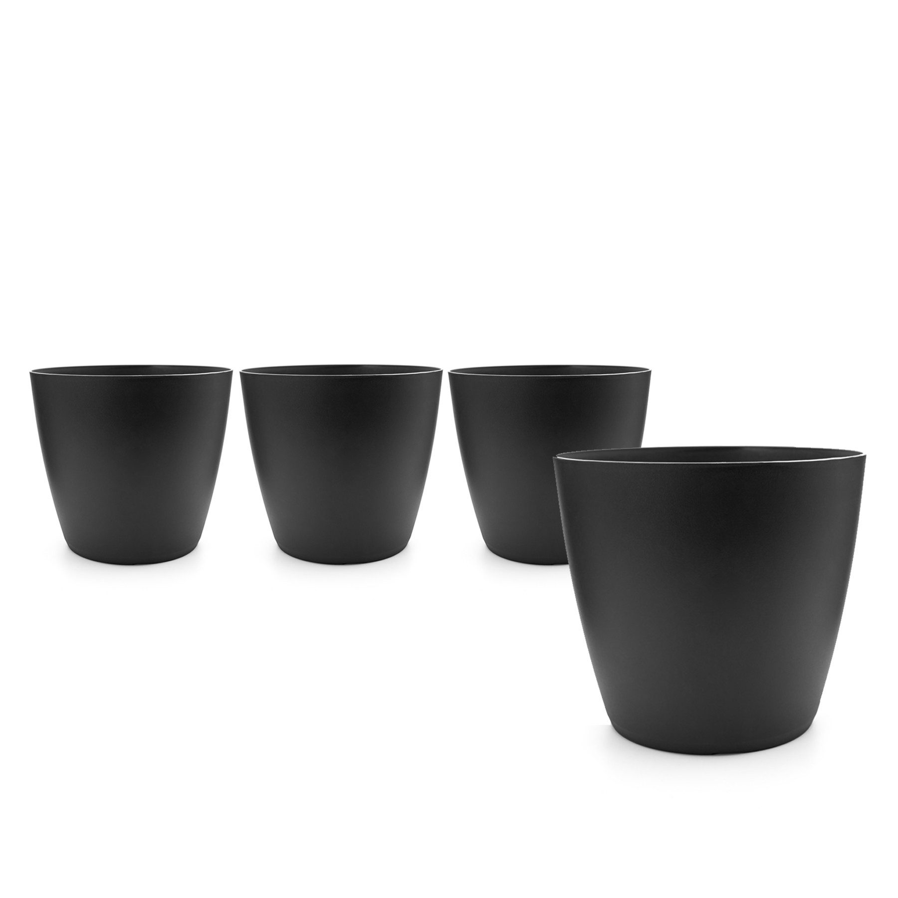 BigDean Blumentopf 4 Stück Blumentopf, Übertopf aus Kunststoff im Modernen Look (Set, 4 St., Blumentöpfe), Modernes Design, Natürliche Ästhetik