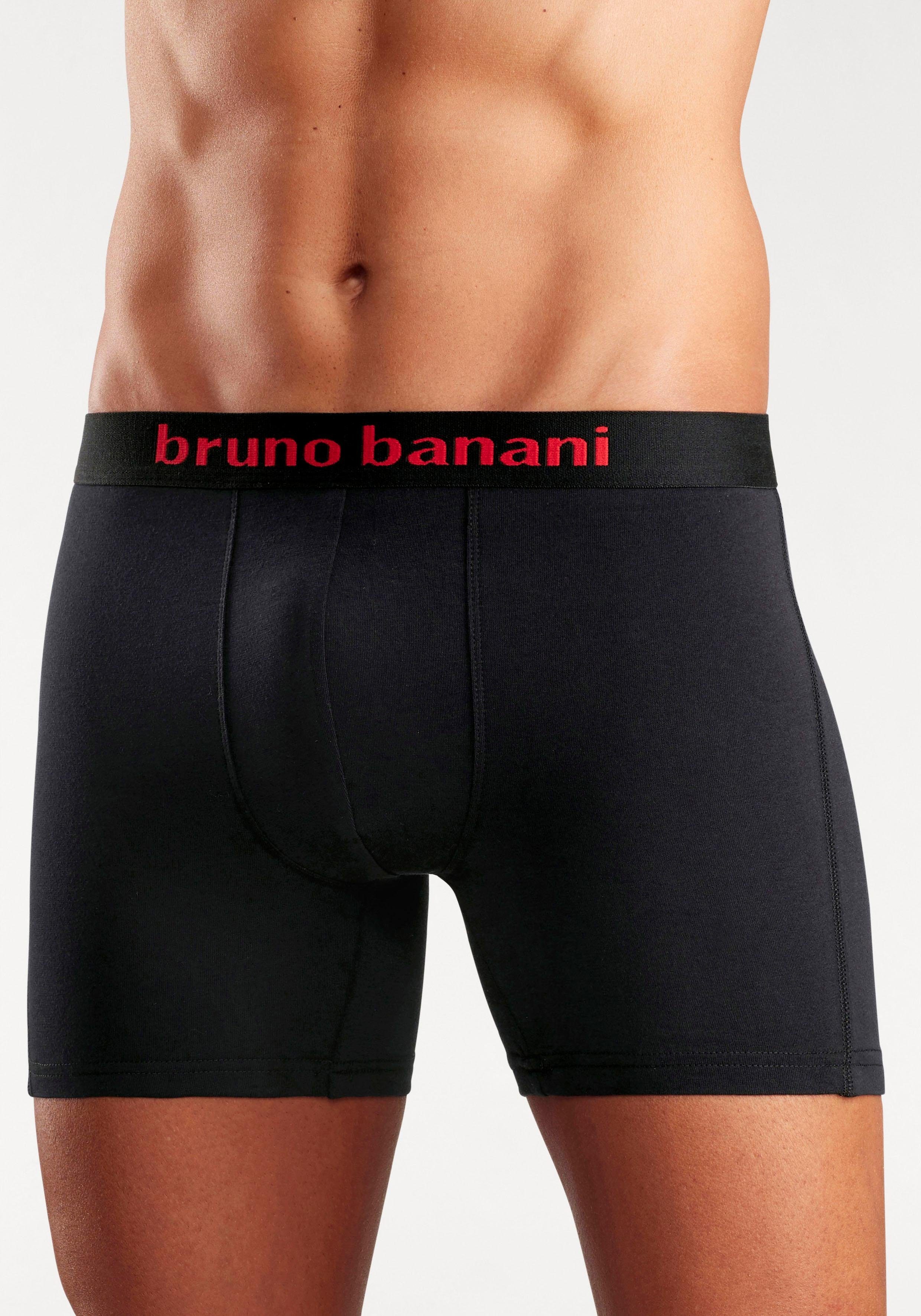 Bruno Banani Boxer Boxershorts für Herren (Packung, 4-St) mit längerem Bein und auffälligen Logobund