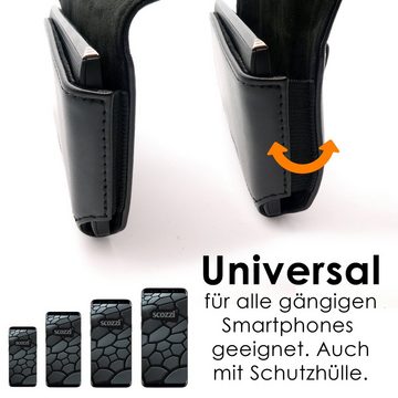 scozzi Handytasche Gürtel Echt Leder Handy Gürteltasche Tasche Handyhalterung Universal