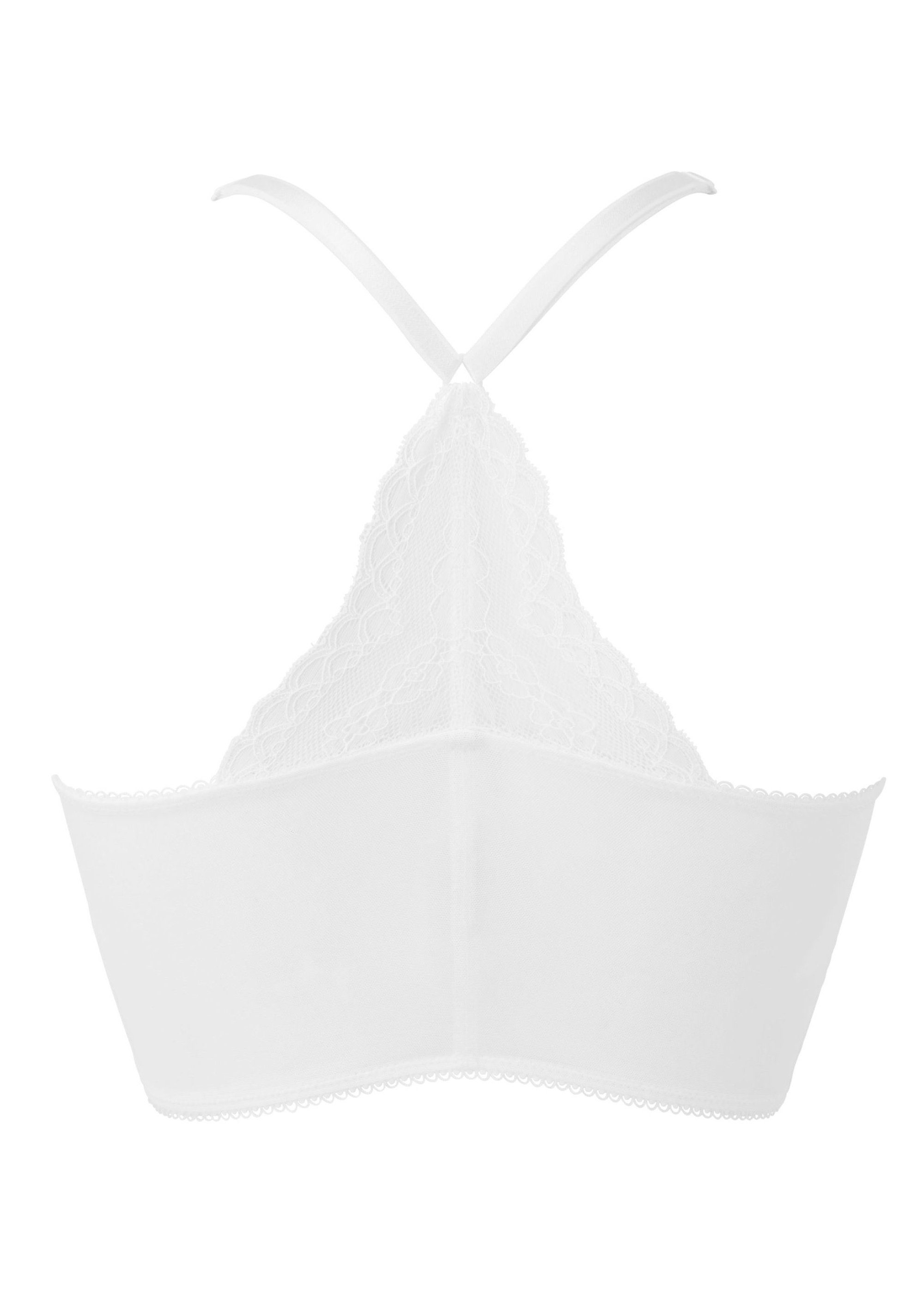Gossard Longline-BH Lace Longline V-Bügel BH mit Frontverschluss White (Longline BH, 1-tlg., Spitze/Netz) verführerisch sexy