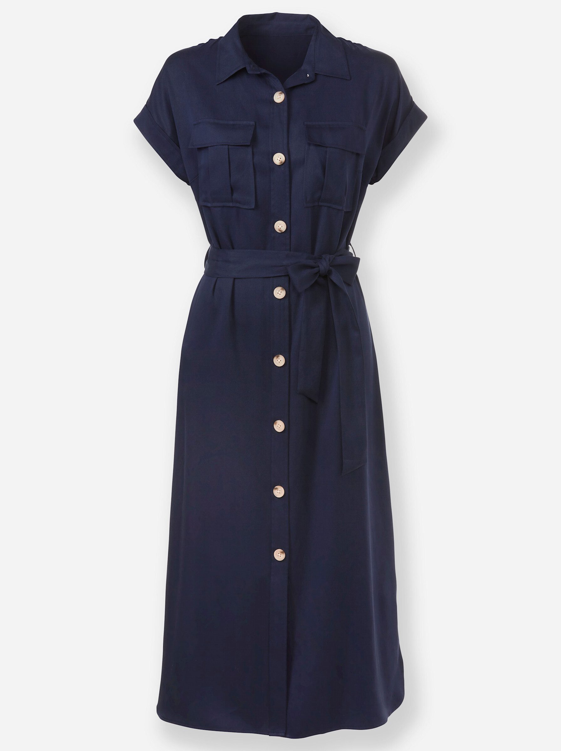 heine Etuikleid Hemdblusenkleid Kurzarm