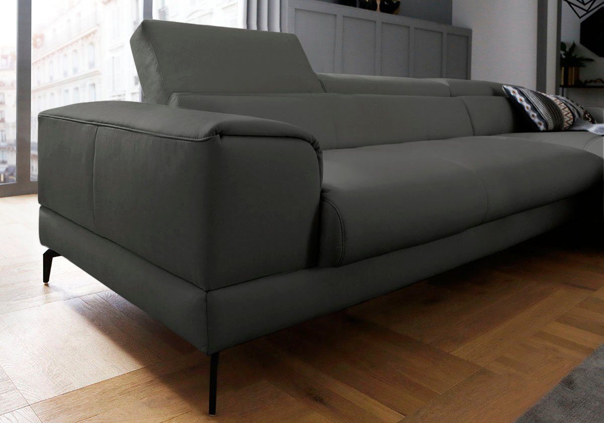 Ecksofa W.SCHILLIG Kopfteilverstellung, 343cm Sitztiefenverstellung, Breite wahlweise piedroo, mit