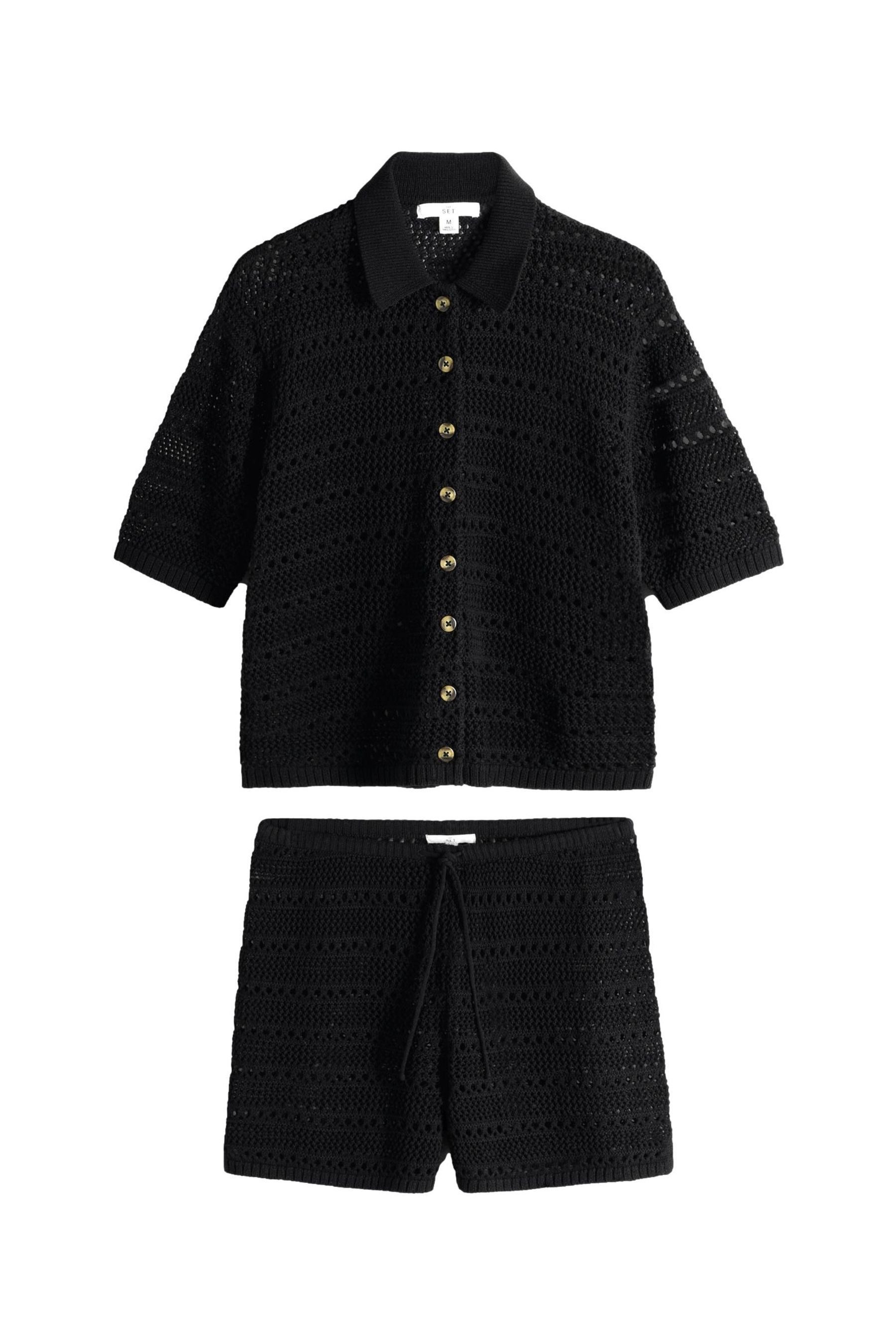 The Set Hosenanzug The Set Strick-Poloshirts + Shorts, 2-teiliges Set (2-tlg)