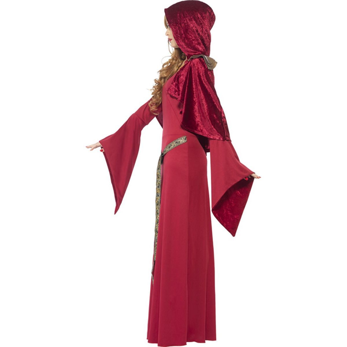 Smiffys Nonnen-Kostüm Kostüm Lady Priesterin Rot inkl. Gürtel Gr.S