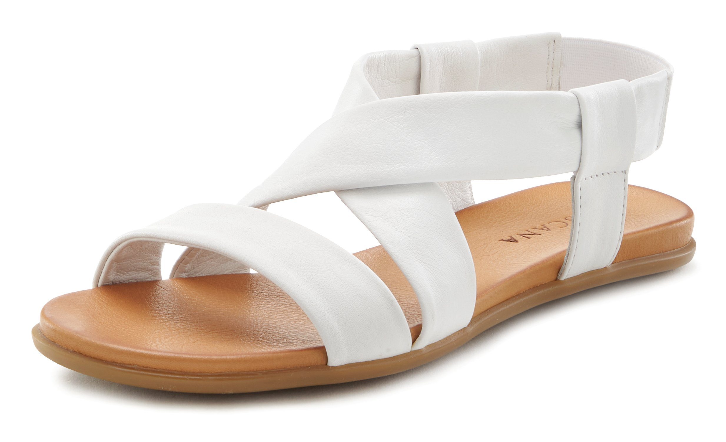 LASCANA Sommerschuh Sandale aus Leder mit raffinierten Riemchen, Sandalette günstig online kaufen
