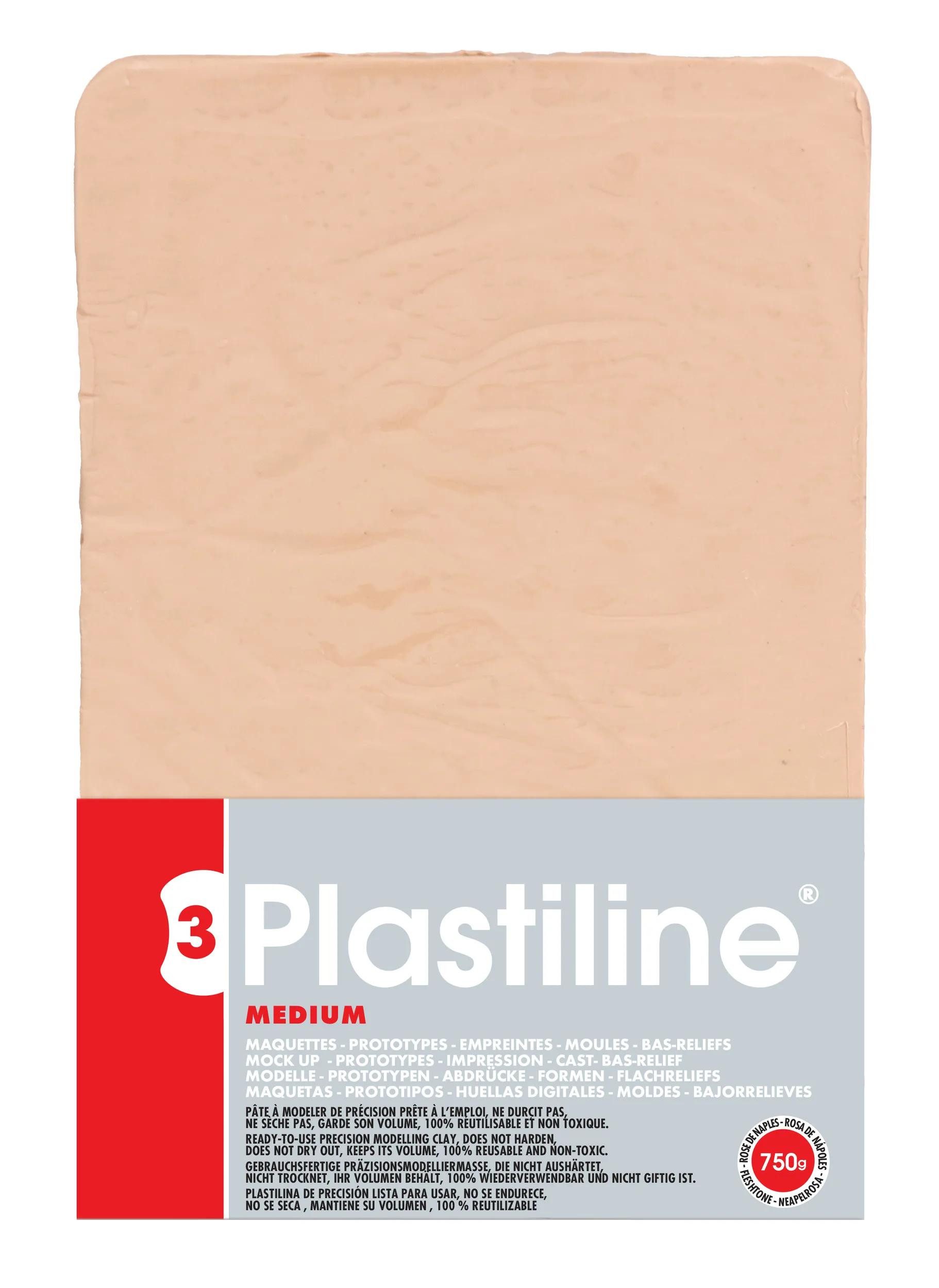 Plastiline Knete Plastiline, Block 750g, Härtegrad 3 (medium) - Rosa 7255T