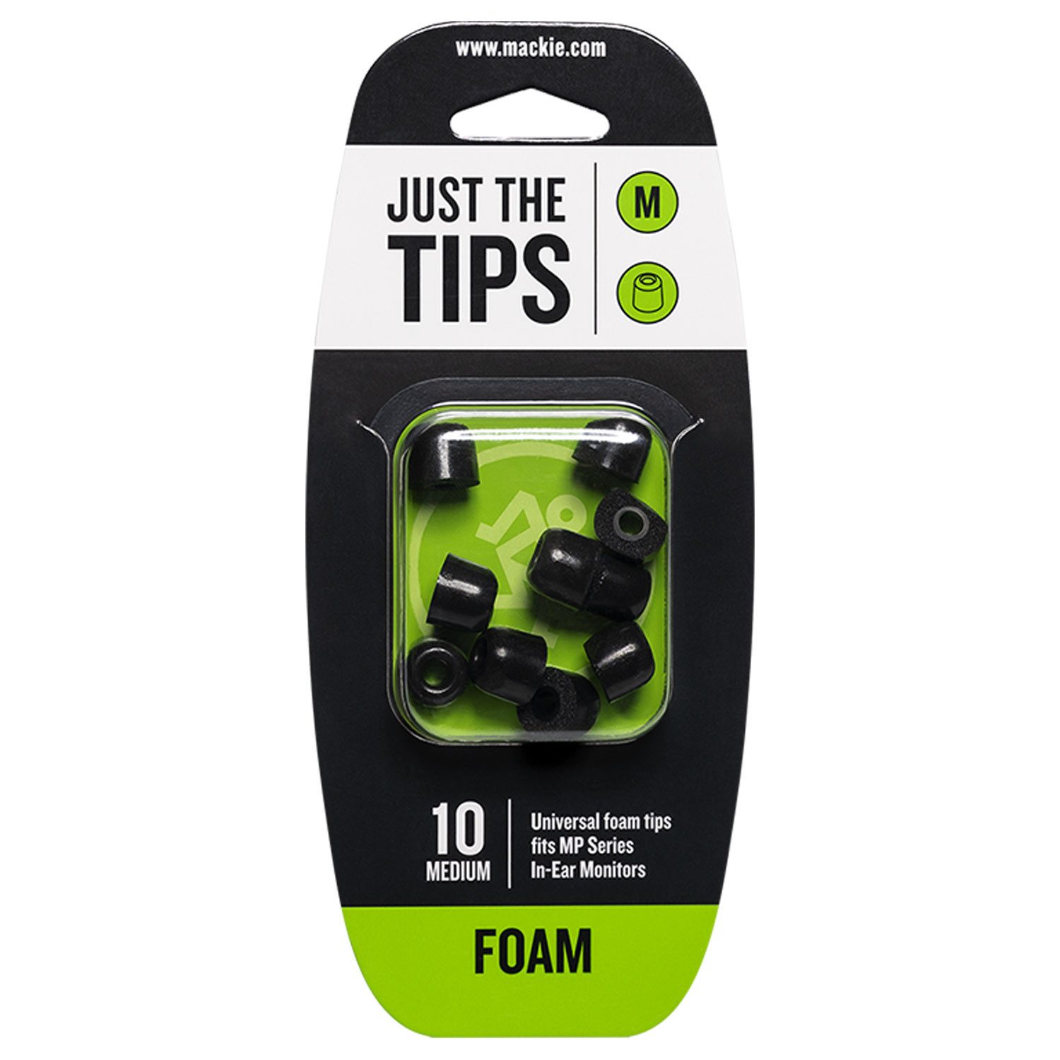 MACKIE Mackie Öhrstöpsel für In-Ear Kopfhörer Größe M In-Ear-Kopfhörer (Öhrstöpsel für In-Ear Kopfhörer, schwarz, Schaumstoff-Ersatz-Ohrstöpsel für die MP-Serie (M)