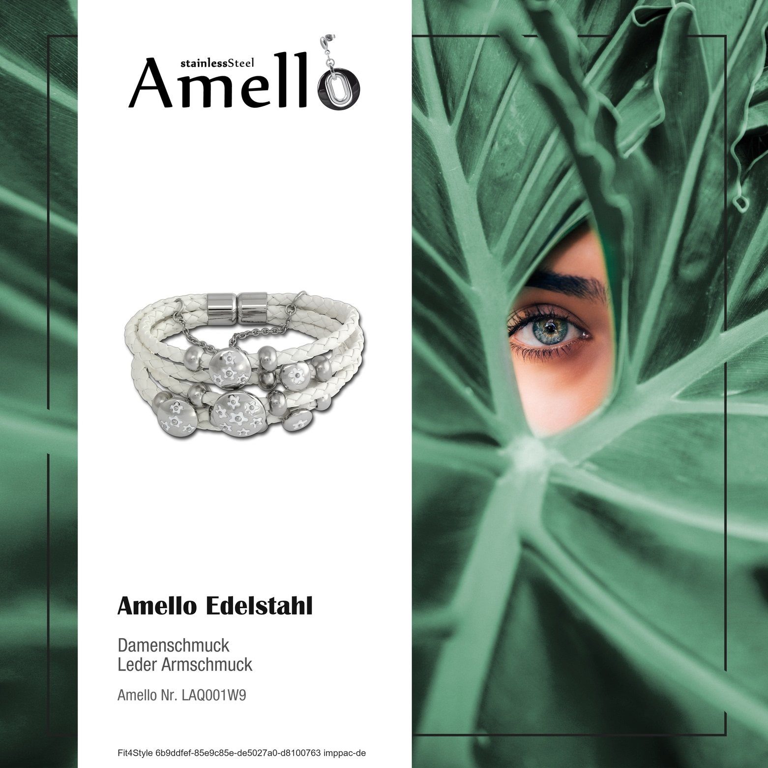 Amello Edelstahlarmband Amello Blume Armband weiß günstig online kaufen