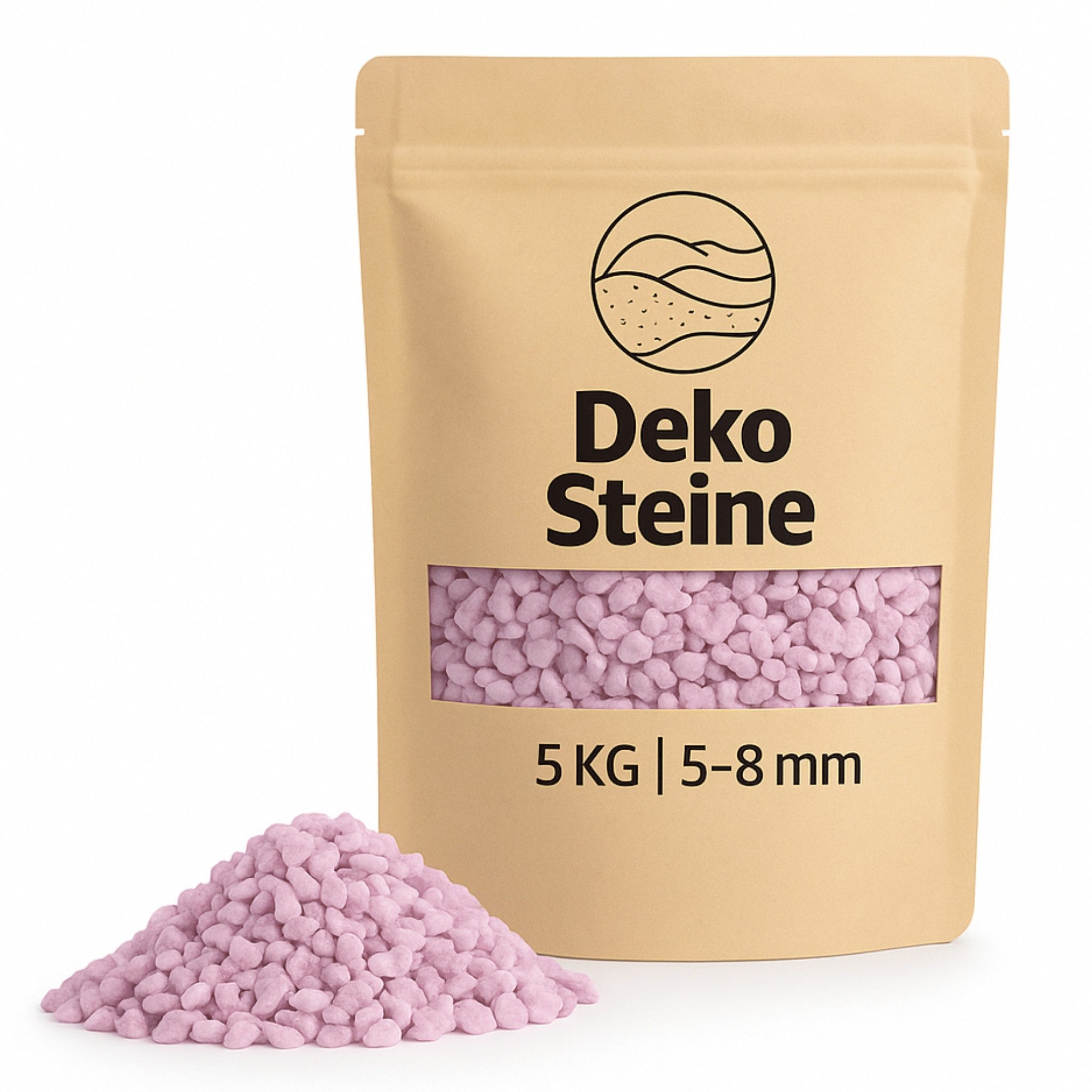 matches21 HOME & HOBBY Dekosand Kleine Deko-Steine rosa Ø 5-8 mm als Vasen Glas-Füllung Streudeko (1-St), Farbige Deko-Steine als bunte Tischdeko Hochzeitsdeko