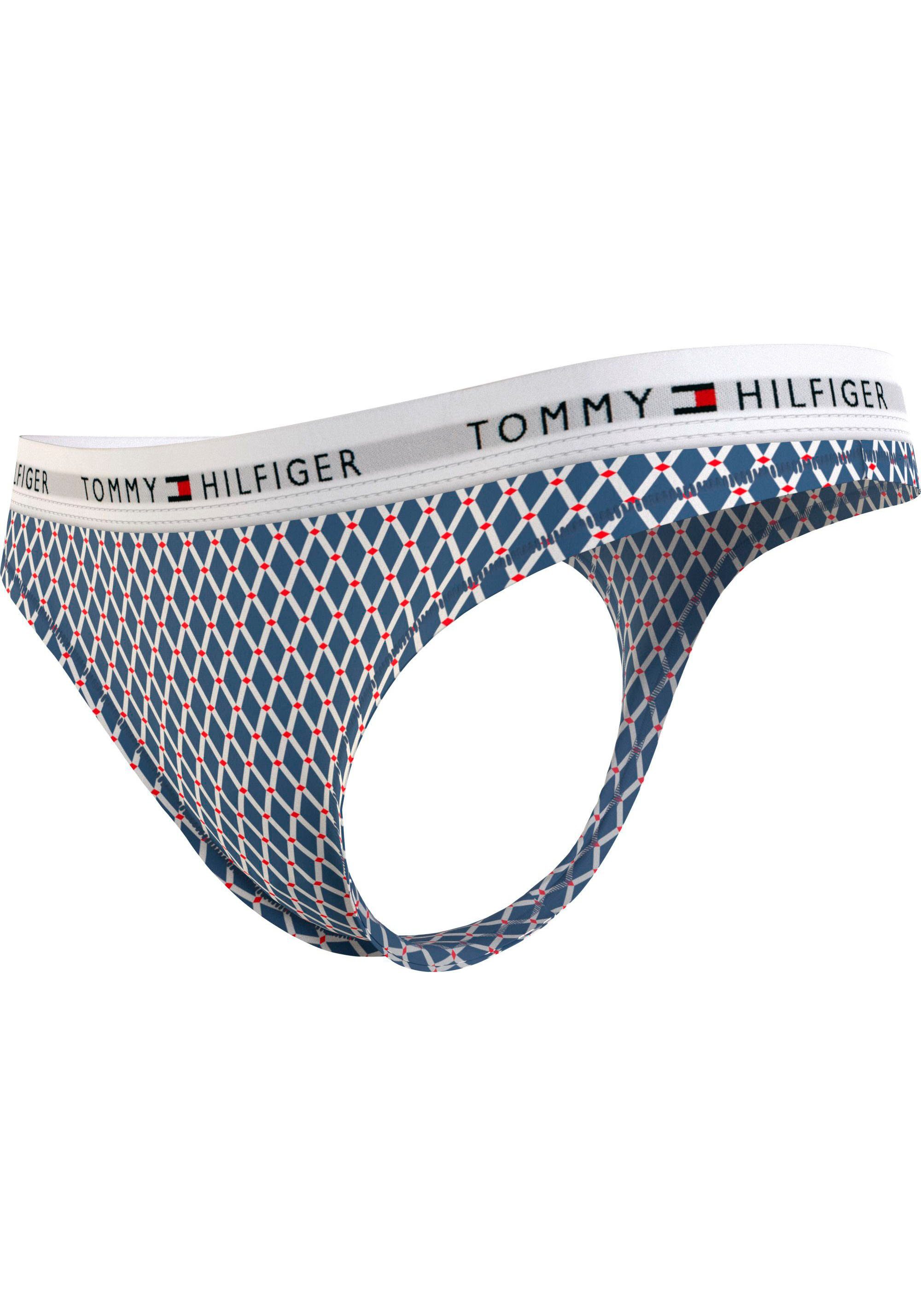 blau Underwear THONG PRINT Tommy T-String Logoschriftzug Hilfiger bedr mit