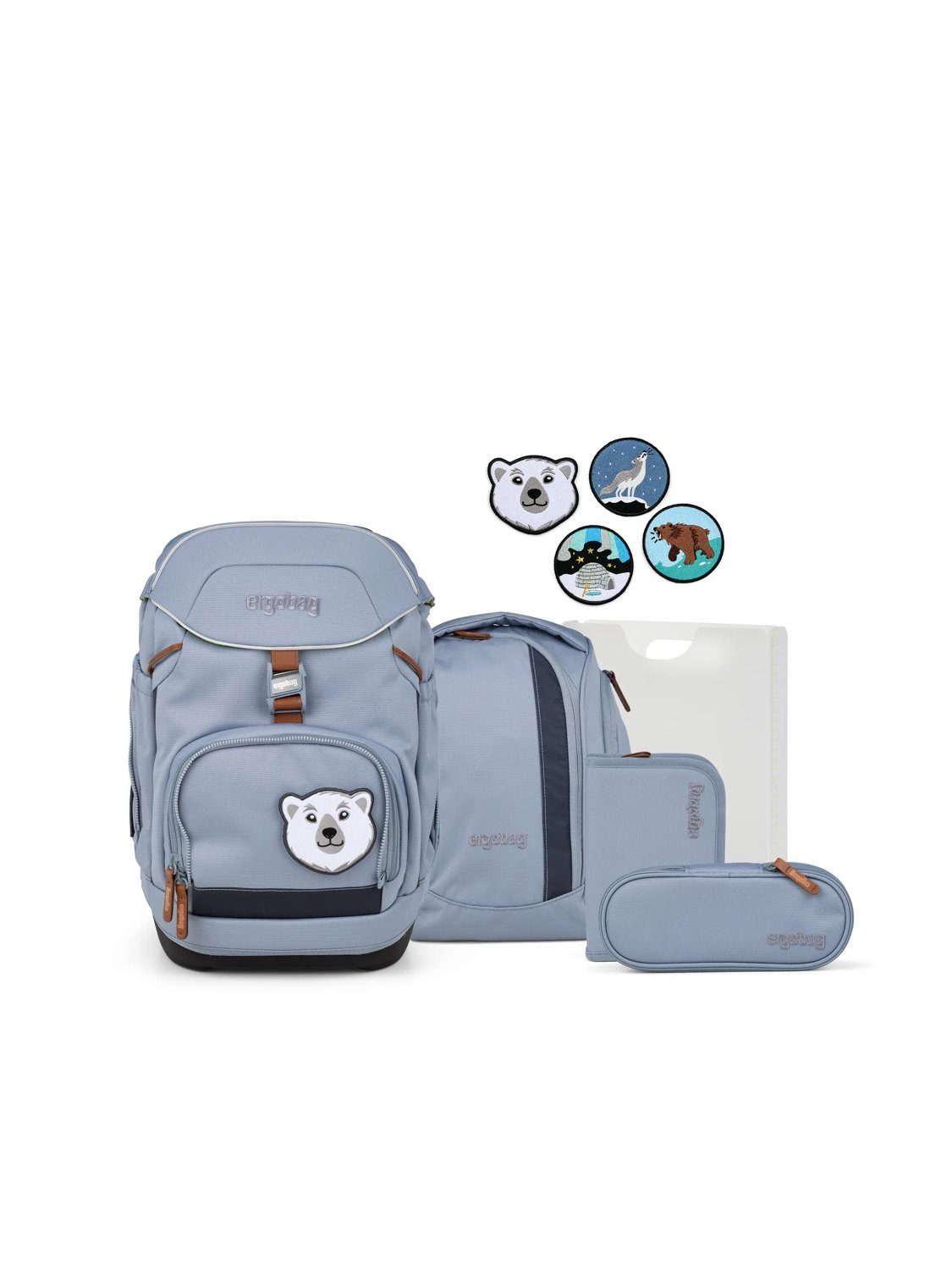 ergobag Schulranzen pack Set (6-tlg., 6-teiliges Set), größenverstellbares Rückensystem