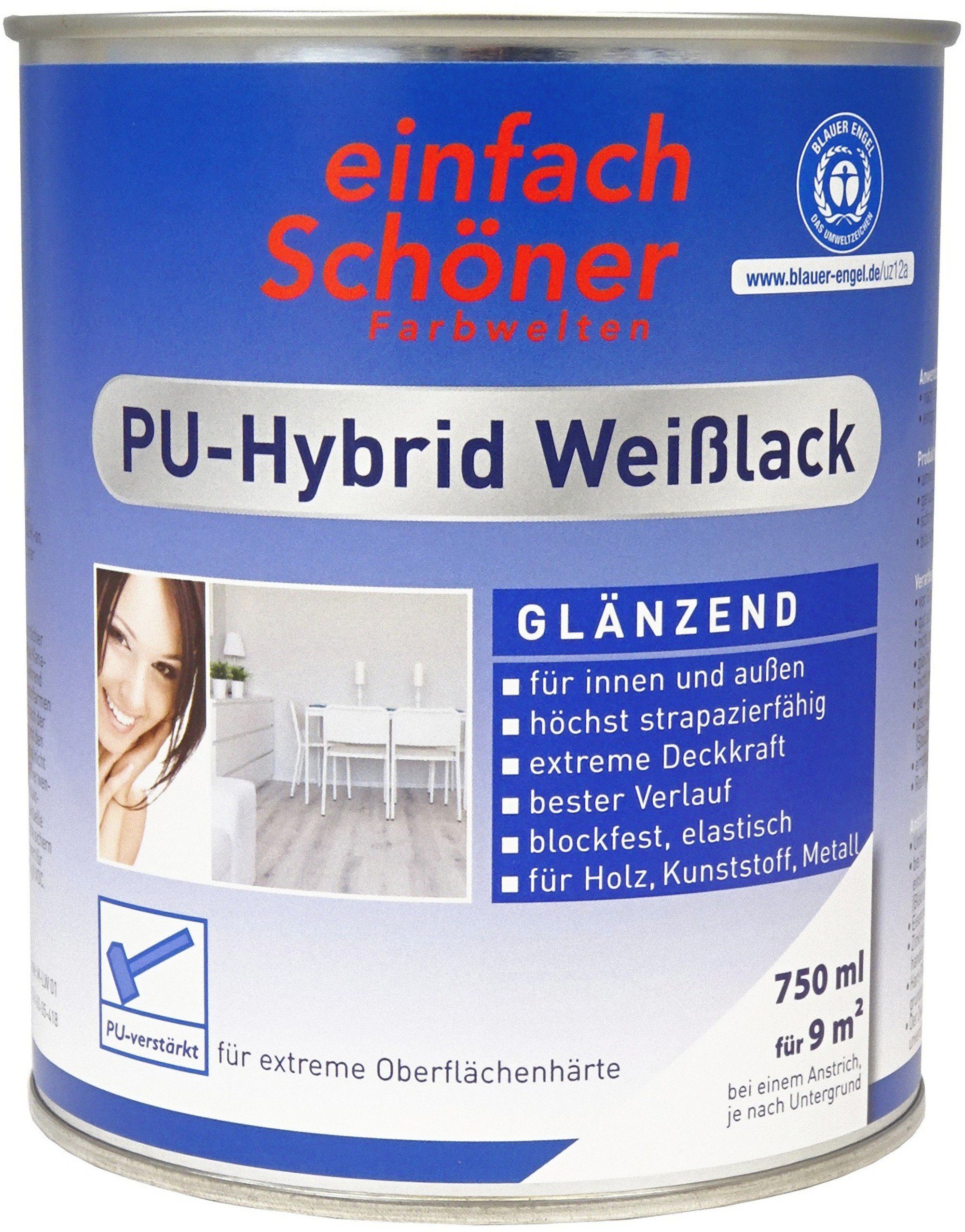 einfach Schöner Farbwelten Lack, PU-Hybrid Weißlack glänzend Weiß 0,75 L