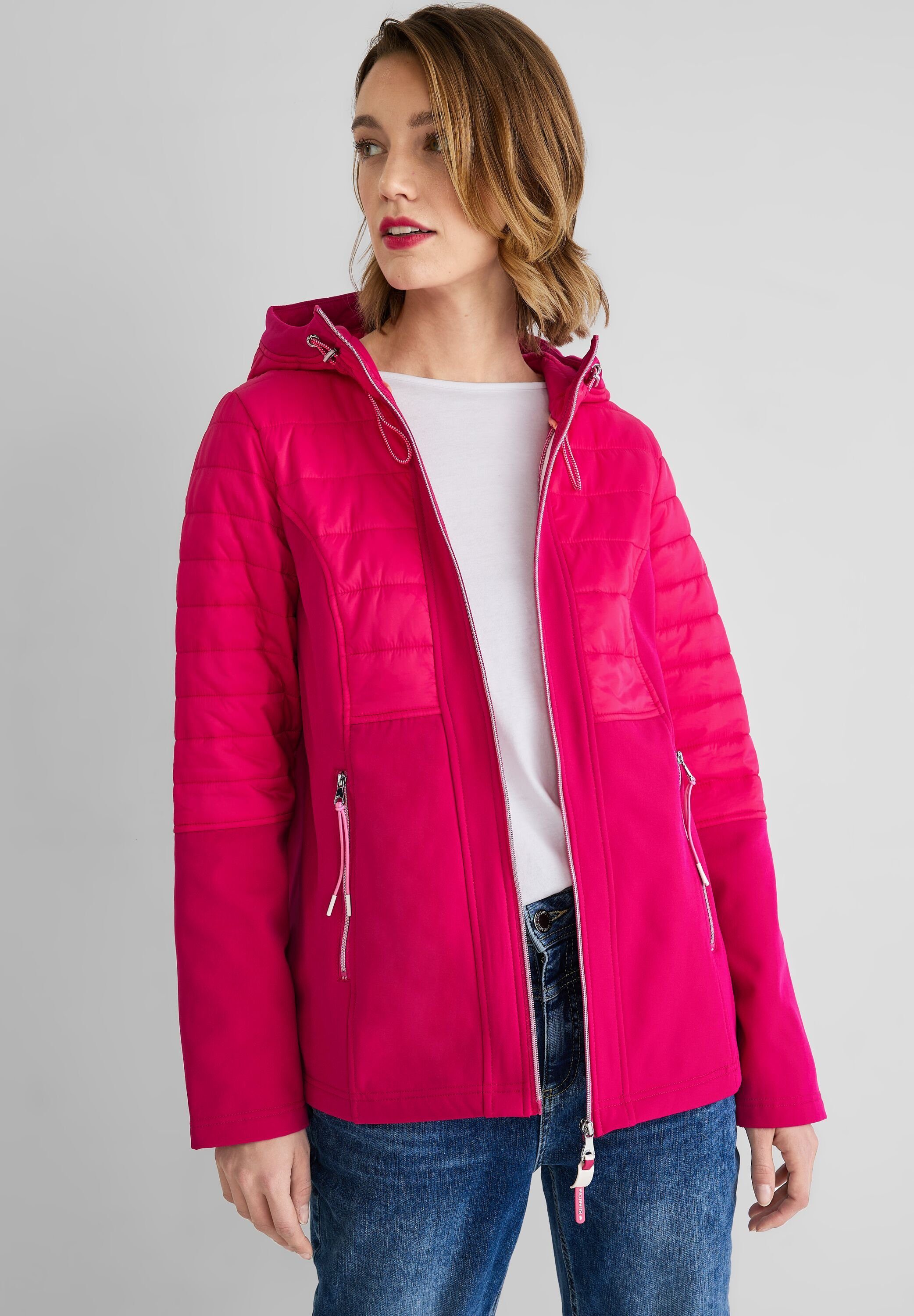 STREET ONE Outdoorjacke Street One kurze Softshelljacke in Joyful Pink (1-St)  Nicht Vorhanden, Maße bei Größe 38 ca.: Länge 65 cm, Brust 107 cm,  Saumweite 113 cm