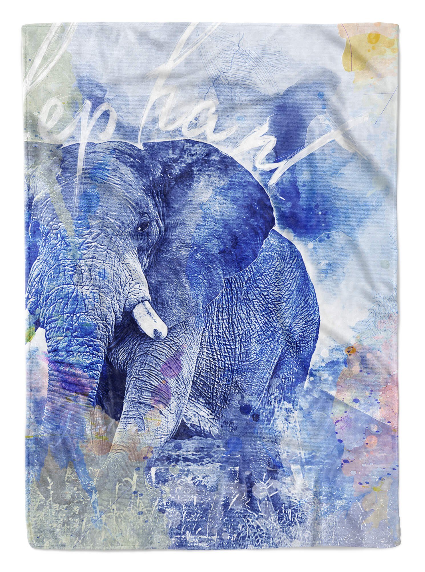 Sinus Art Handtücher Handtuch Strandhandtuch Saunatuch Kuscheldecke SplashArt Tier Serie Kunstvoll Elephant Wi, Baumwolle-Polyester-Mix (1-St), Handtuch