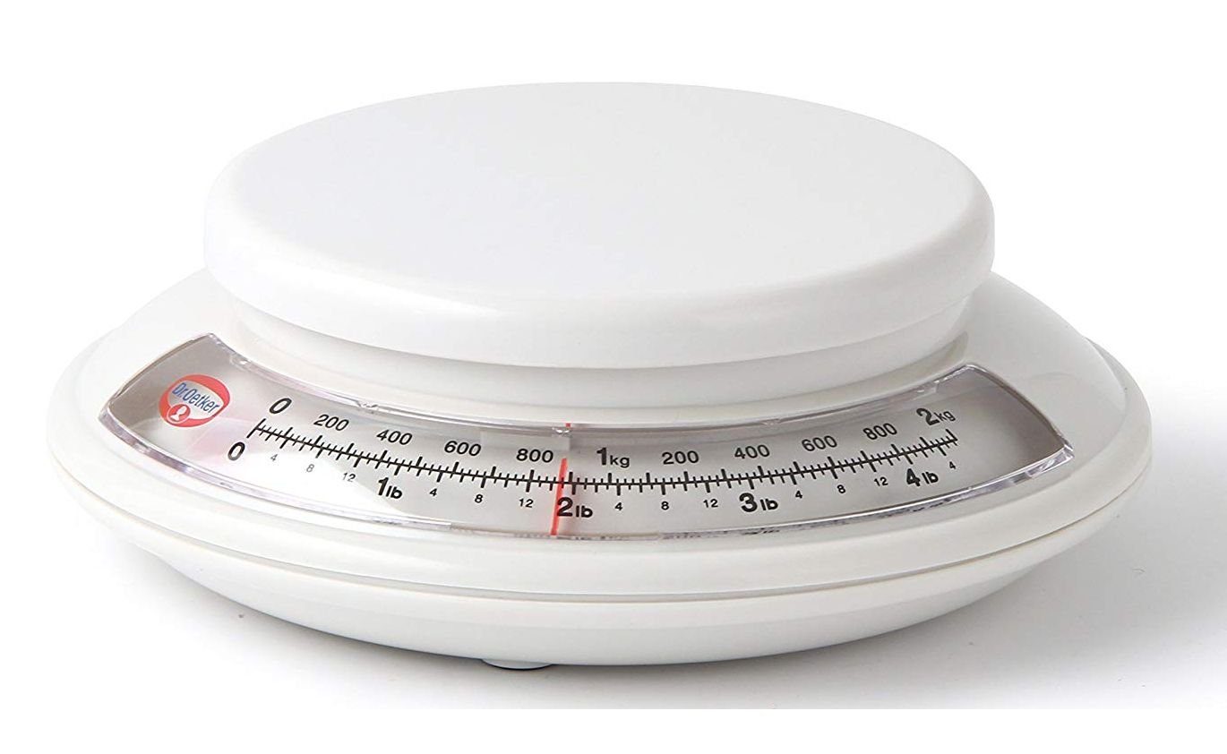 Dr. Oetker Küchenhelfer Küchenwaage Dr. Oetker - Küchenwaage analog bis 2kg Weiß (1531) Backwaage Waage