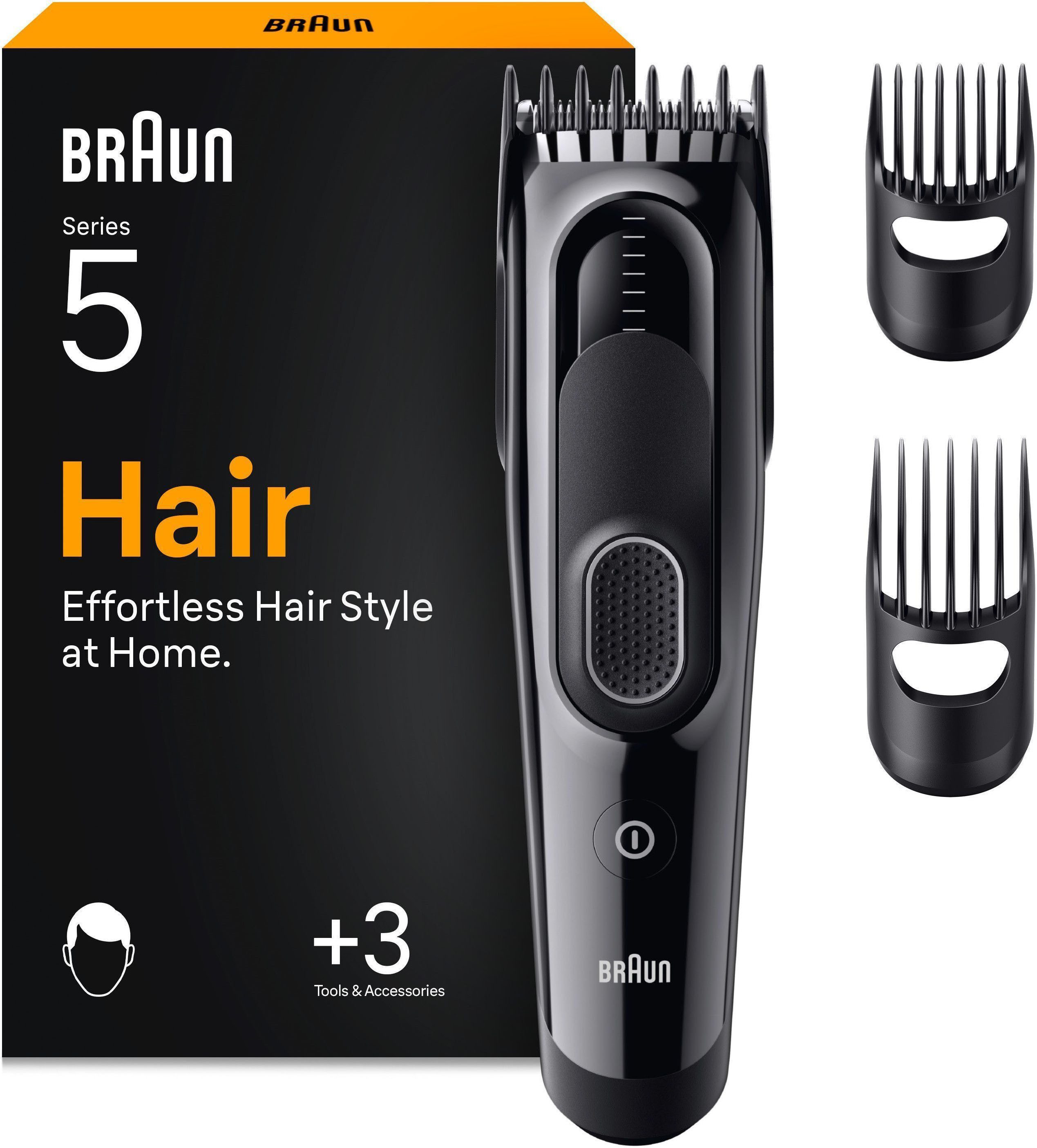 Braun Haarschneider Braun Series 5 HC5530, Abwaschbar, Lebenslang scharfe Klinge, 17 Längeneinstellungen, 50 Min Laufzeit