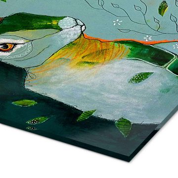 Posterlounge Acrylglasbild Micki Wilde, Langohr im Wind – Abstrakter Hase, Kinderzimmer Malerei