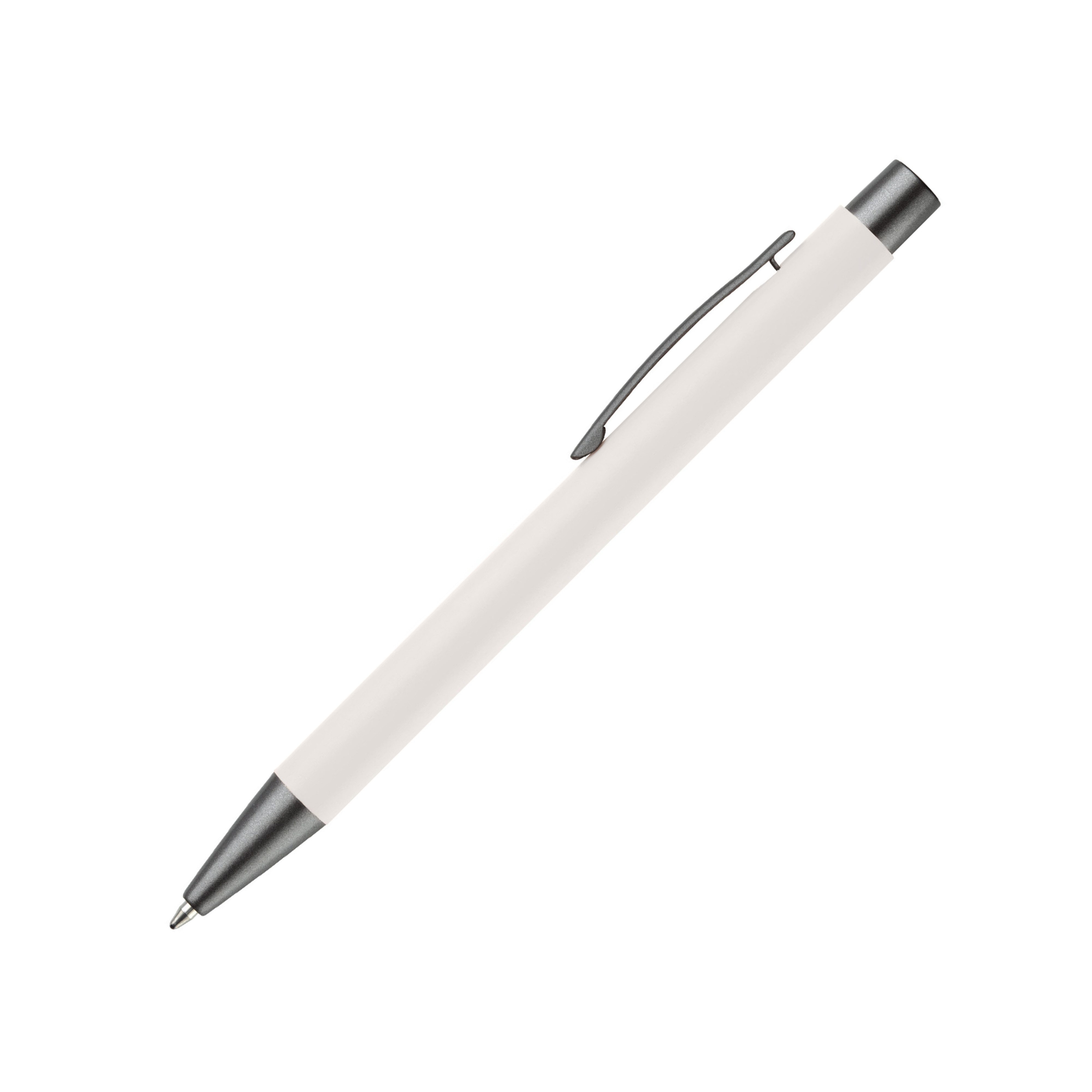 TOPPOINT Kugelschreiber Kugelschreiber / aus Metall / mit Soft-Touch / Farbe: weiß