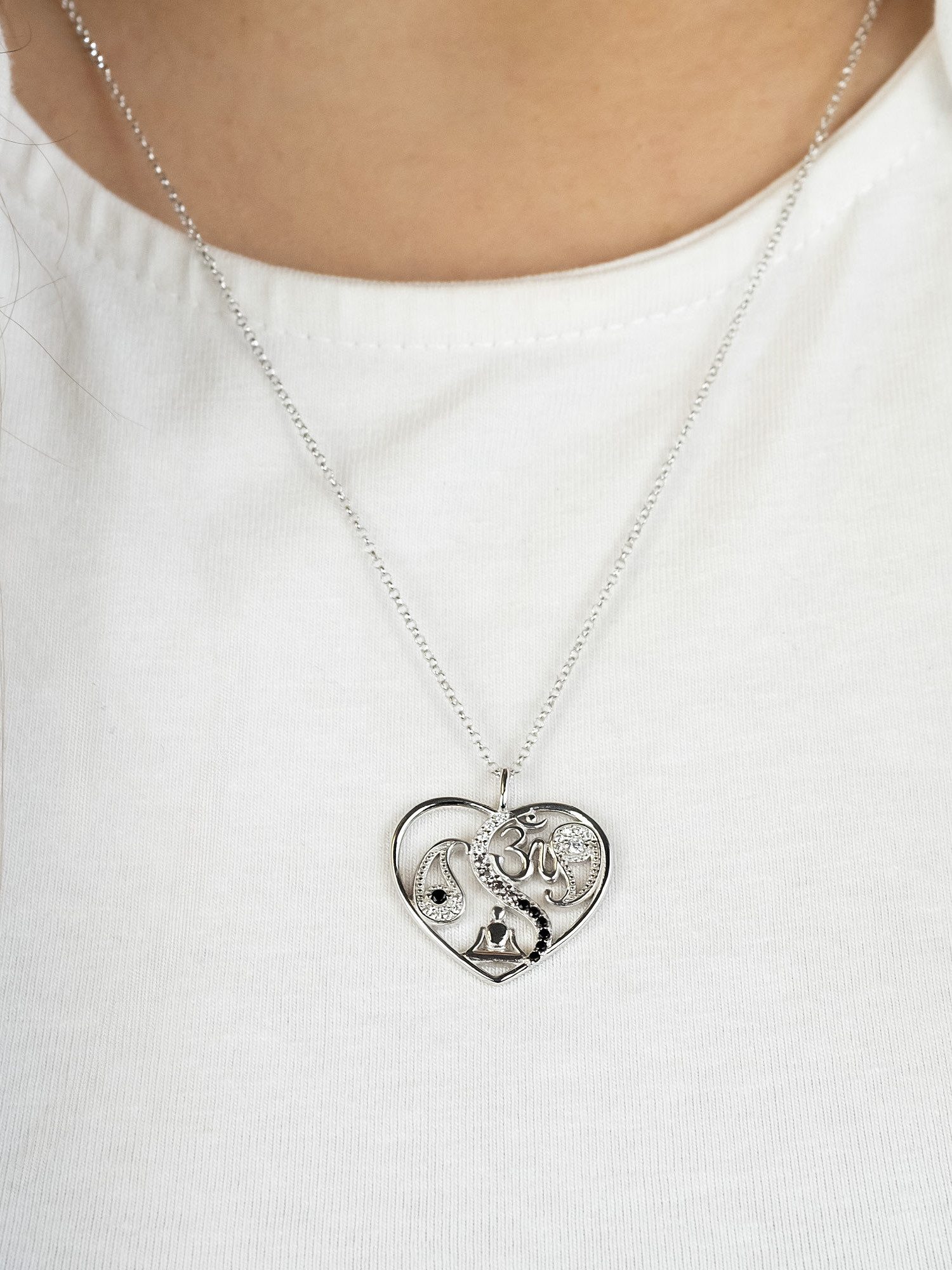 Engelsrufer Kette mit Anhänger Yin Yang Herz Balance Tropfen Buddha und Om, günstig online kaufen