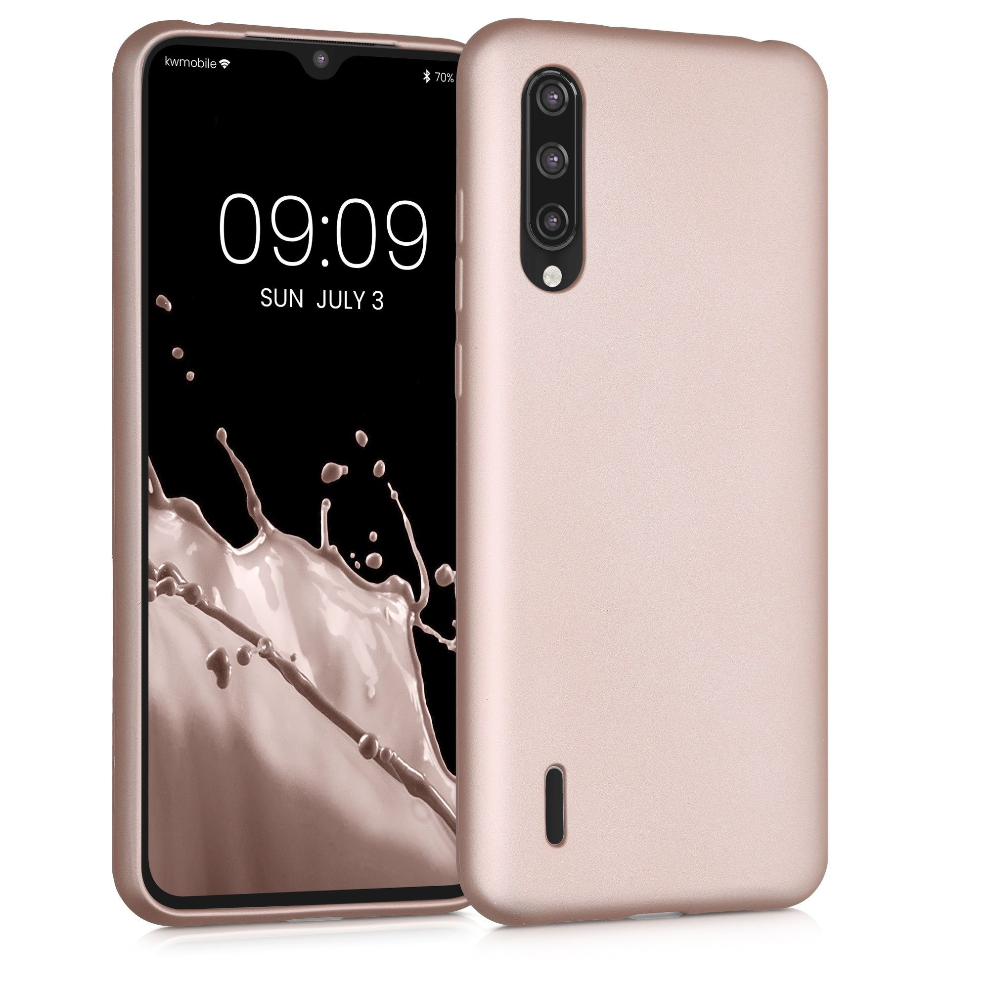 kwmobile Handyhülle Case für Xiaomi Mi 9 Lite, Hülle Silikon metallisch schimmernd - Handyhülle Cover