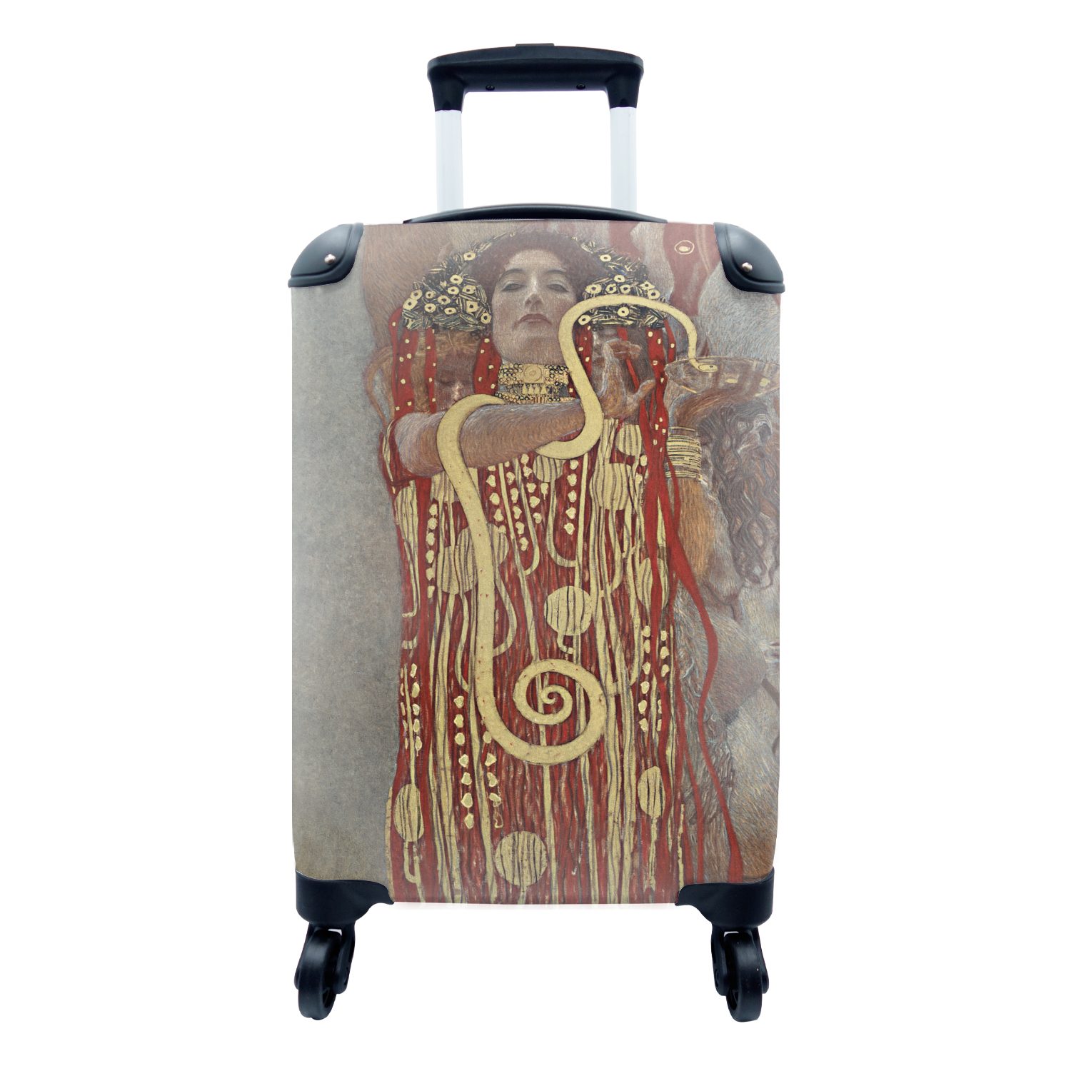 MuchoWow Handgepäckkoffer Hygieia - Gustav Klimt, 4 Rollen, Reisetasche mit rollen, Handgepäck für Ferien, Trolley, Reisekoffer