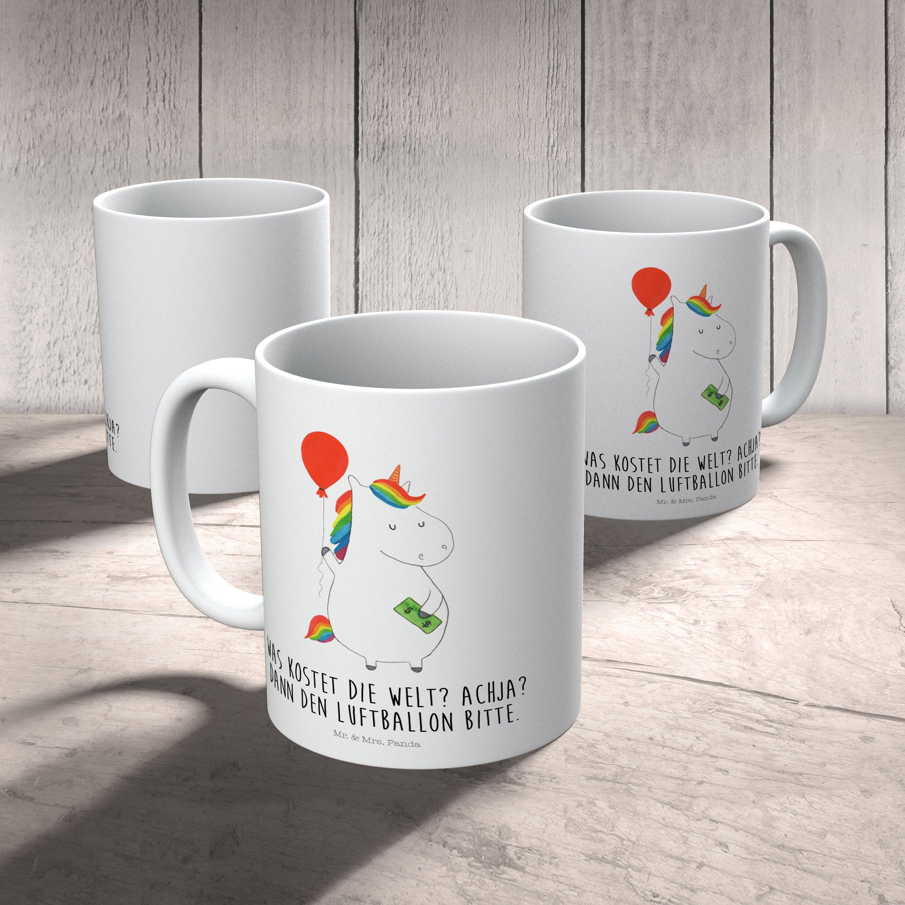Mr. & Mrs. Panda Kinderbecher Kuns, Kunststoff Weiß Kindergartenbecher, - Einhorn - Geschenk, Tasse, Luftballon