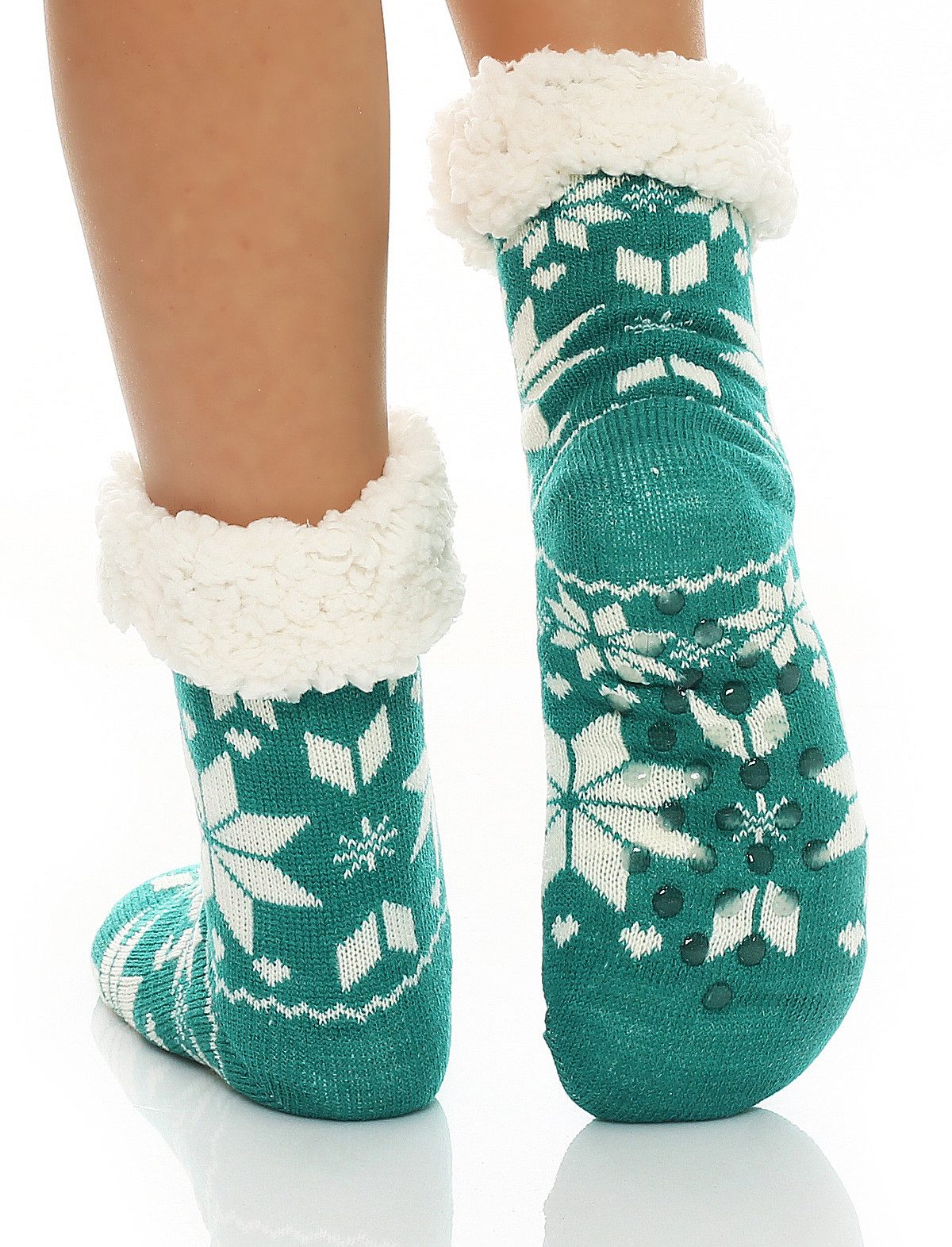 Antonio Kuschelsocken Damen Hütten Hausschuhe CL 028 Grün one Size (35-42)