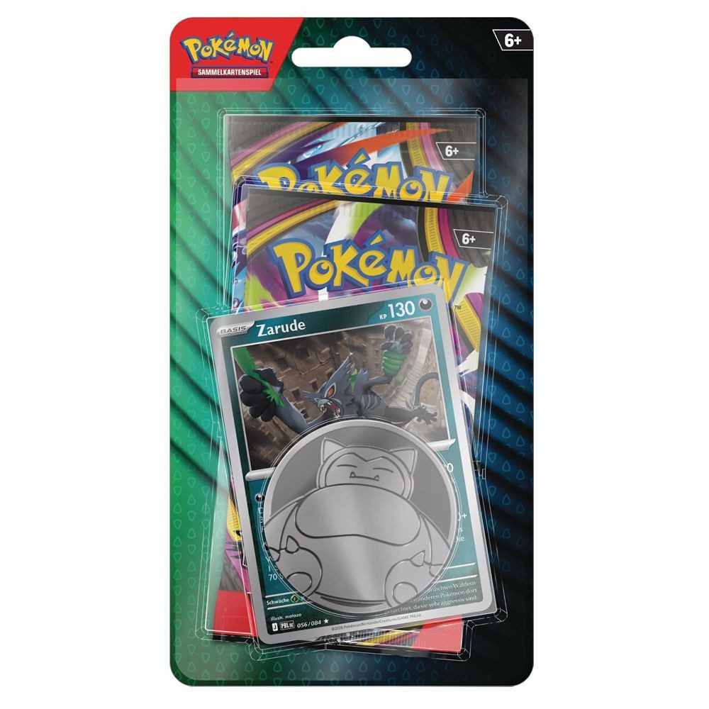POKÉMON Sammelkarte Zarude 2 Booster-Packs & Poke-Münze Pokemon Sammel-Karten deutsch