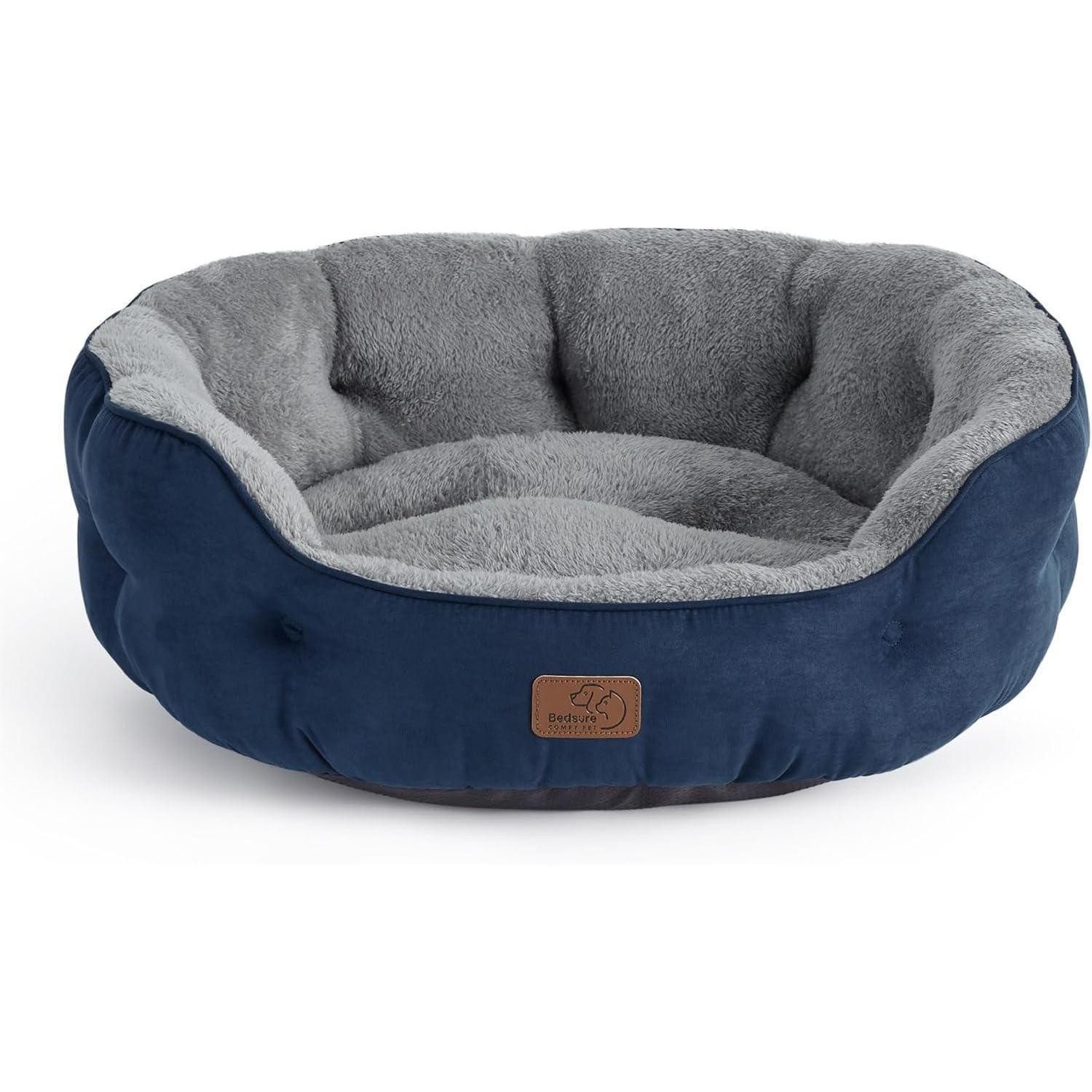 LuxusKollektion Katzenliege Katzenbett waschbar Innenkissen Navyblau L 51 x B 48 x H 15 cm