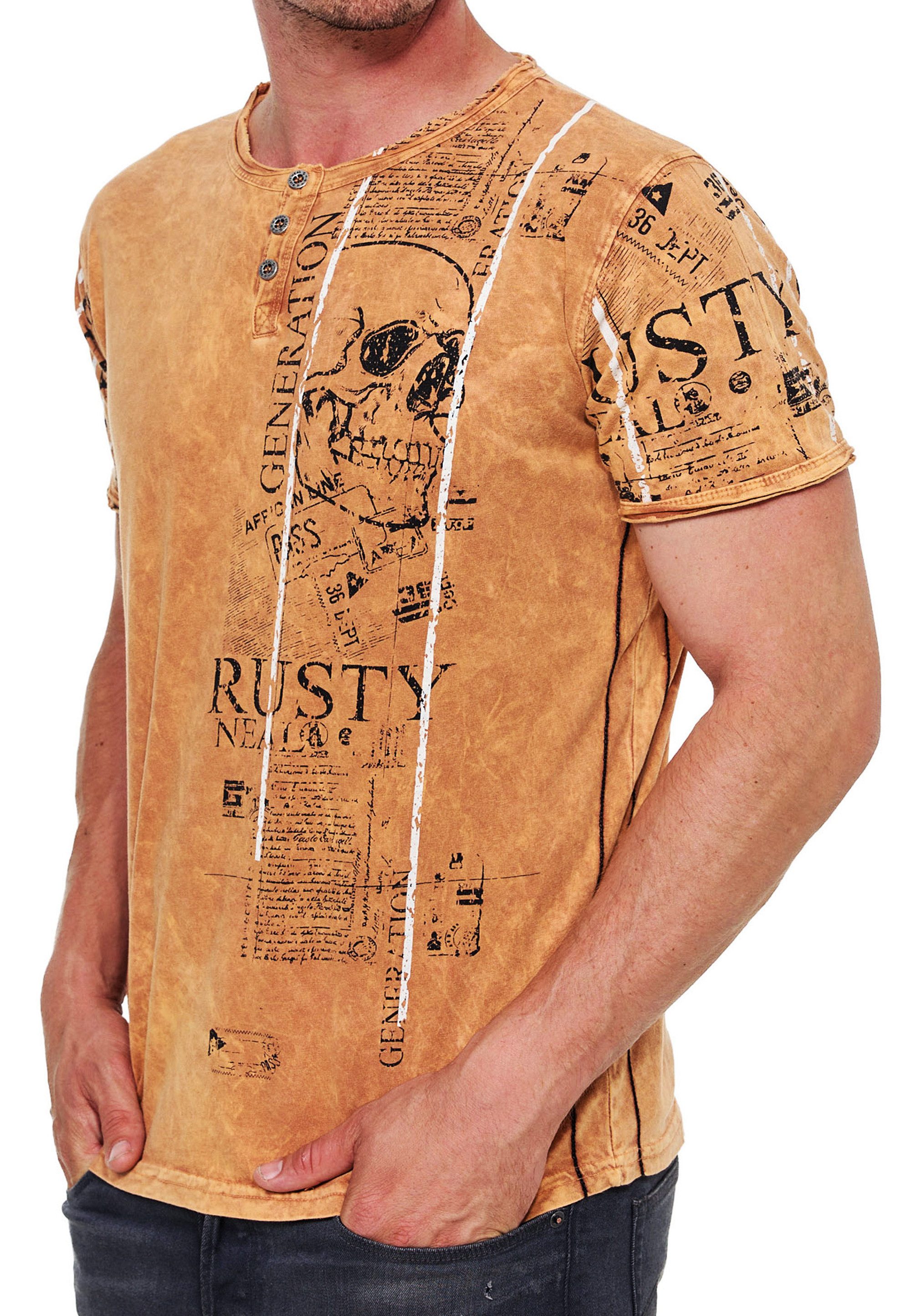 R-NEAL T-Shirt Henley T-Shirt mit Knopfleiste günstig online kaufen