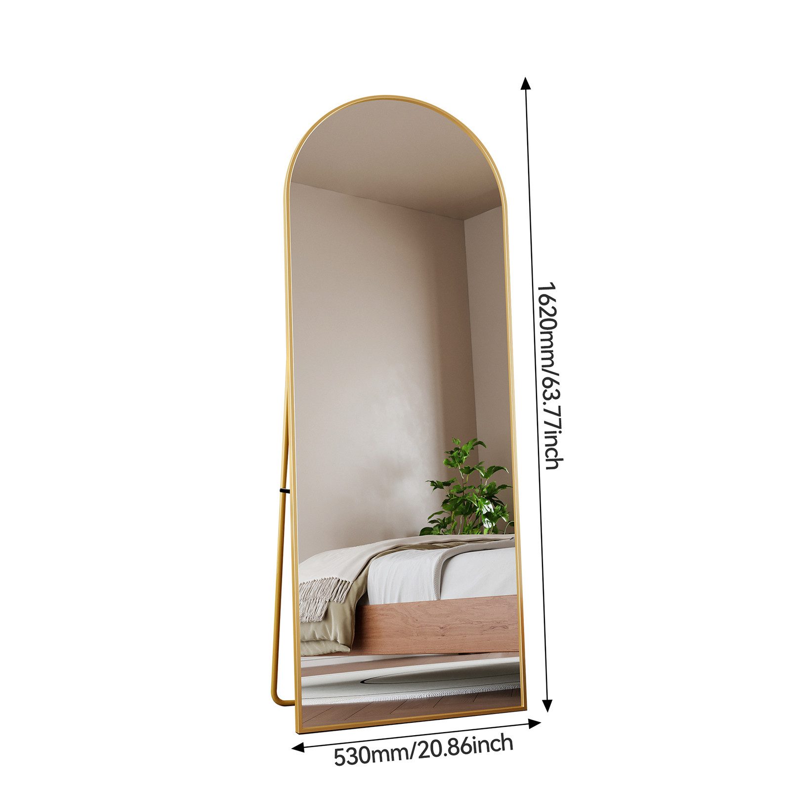 Furnishings Home Ganzkörperspiegel Oval Wandspiegel Standspiegel Groß Rechteckig/Rund Wand Ganzkörper (1 tlg), Dekorativer Runder Wandspiegel – Modern für Bad & Schlafzimmer