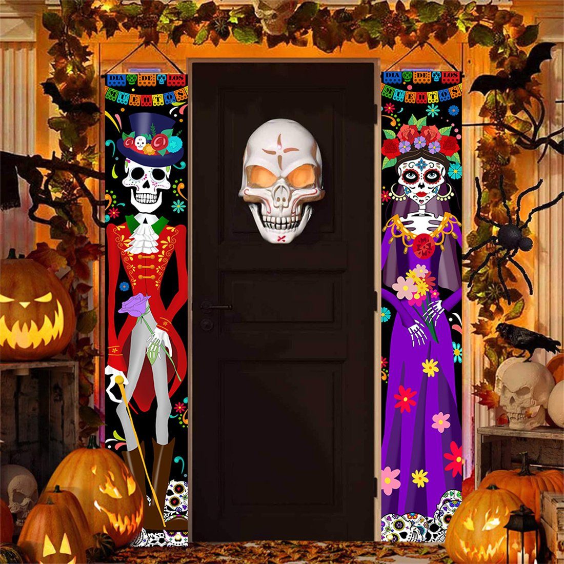 DÖRÖY Dekoobjekt Halloween Skelett Paar Horror Party hängende Banner, Banner hängende
