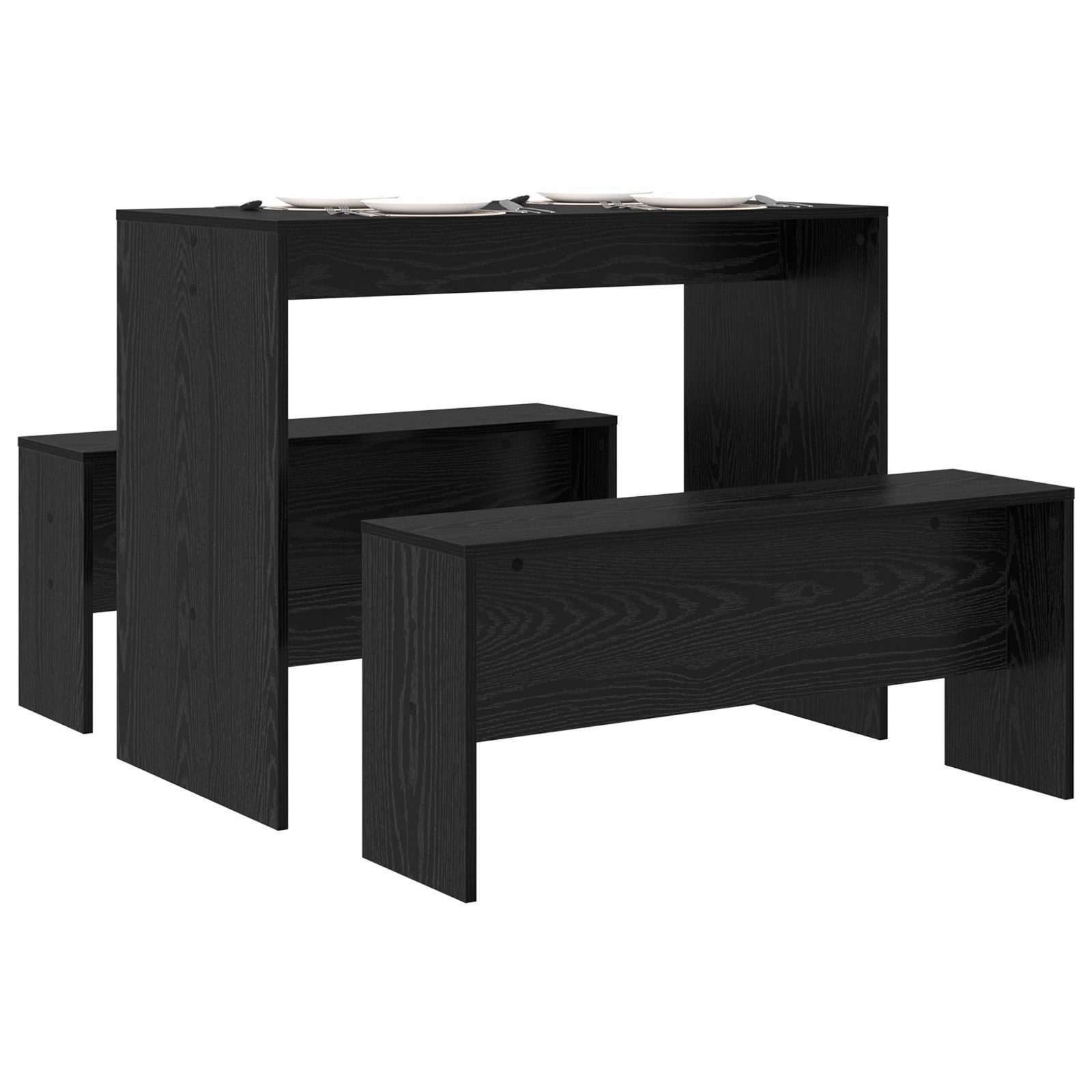 vidaXL Essgruppe Essgruppe 2 pcs Schwarz günstig online kaufen