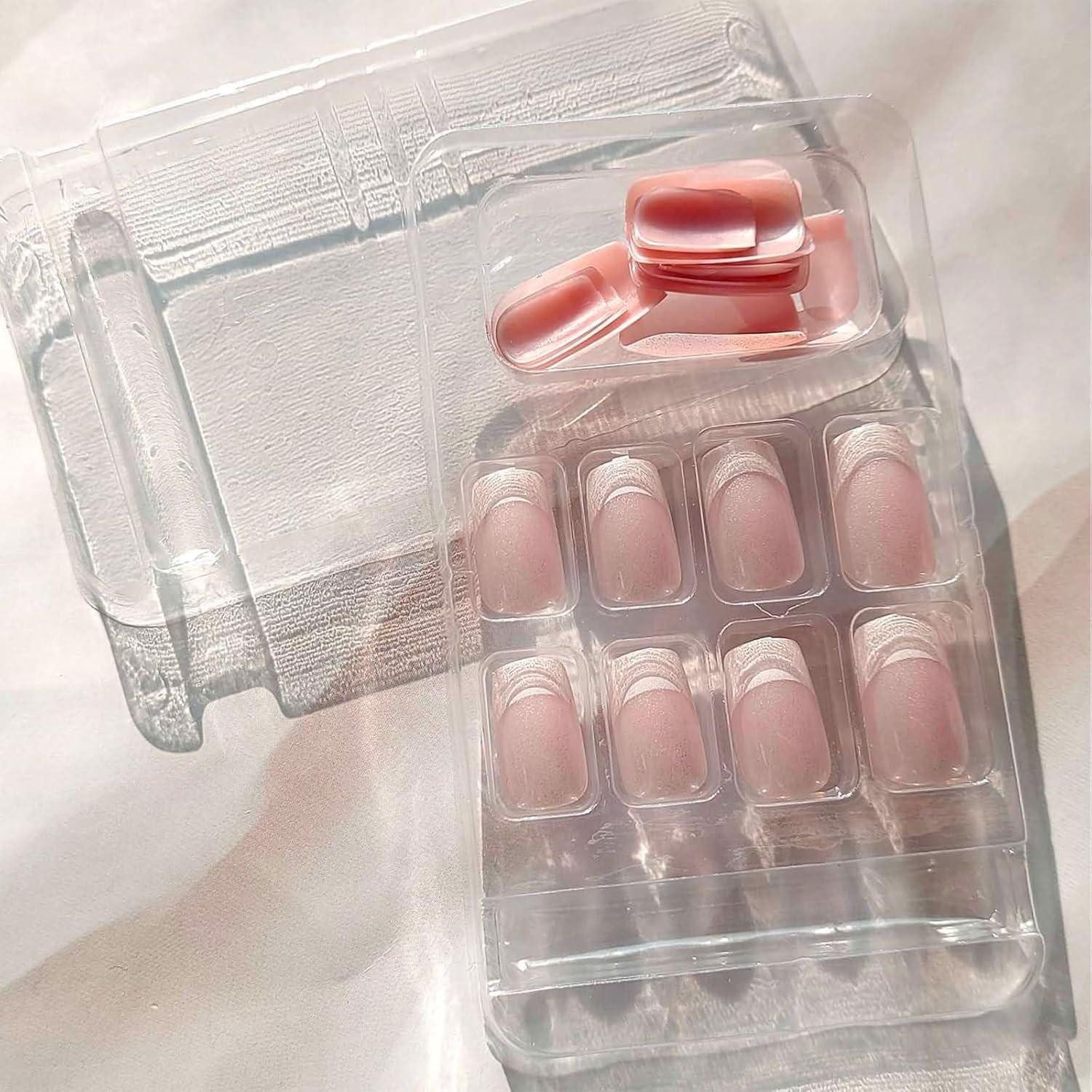 LuxusKollektion Kunstfingernägel Nagelset 24 Stück französische Nägel zum Aufkleben mittelgroß – Bild 5 von 5