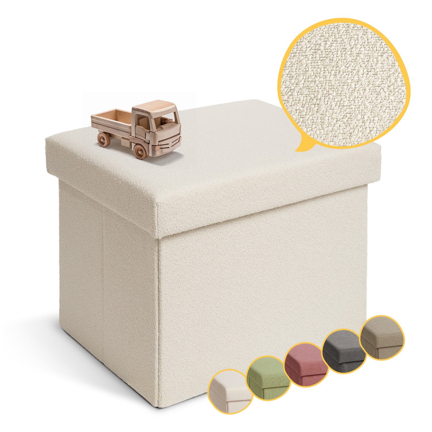 Laleni Sitztruhe Sitzbank mit Stauraum aus robustem Boucle-Stoff, Bequemer günstig online kaufen