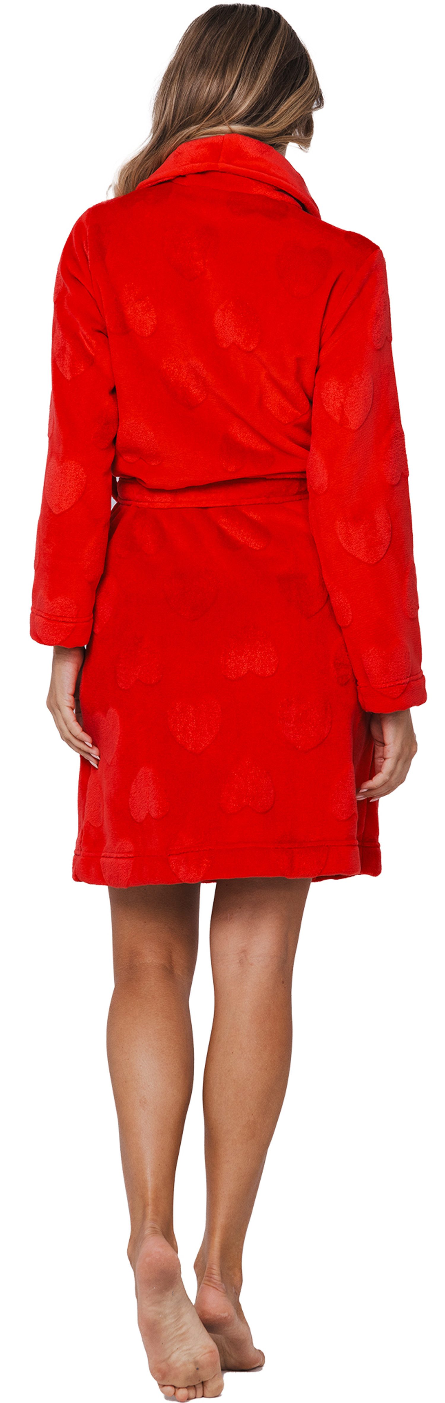 Rebelle Damenbademantel Damen Bademantel Herzen allover, günstig online kaufen