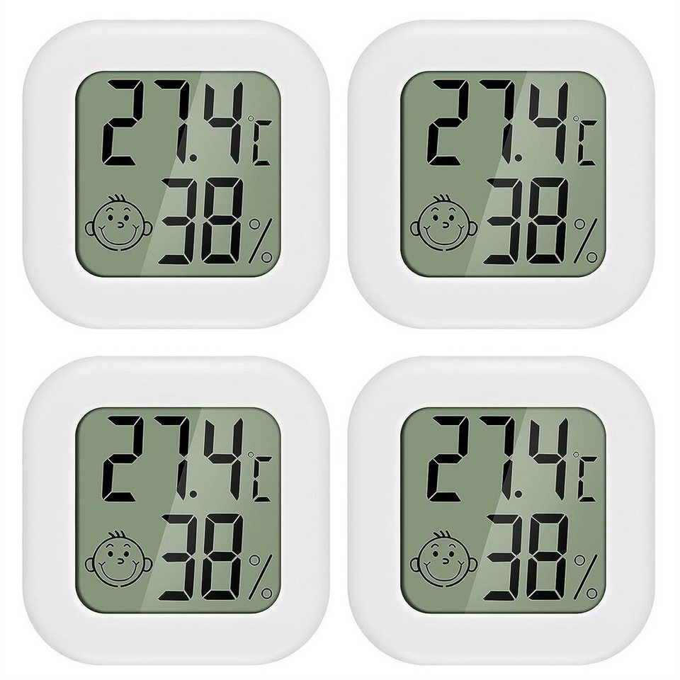 autolock Bodenthermometer 4 Stück luftfeuchtigkeitsmesser Thermometer Innen  Mini LCD Digital