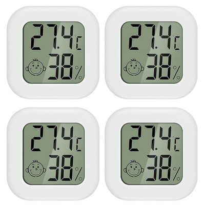 autolock Bodenthermometer 4 Stück luftfeuchtigkeitsmesser Thermometer Innen Mini LCD Digital