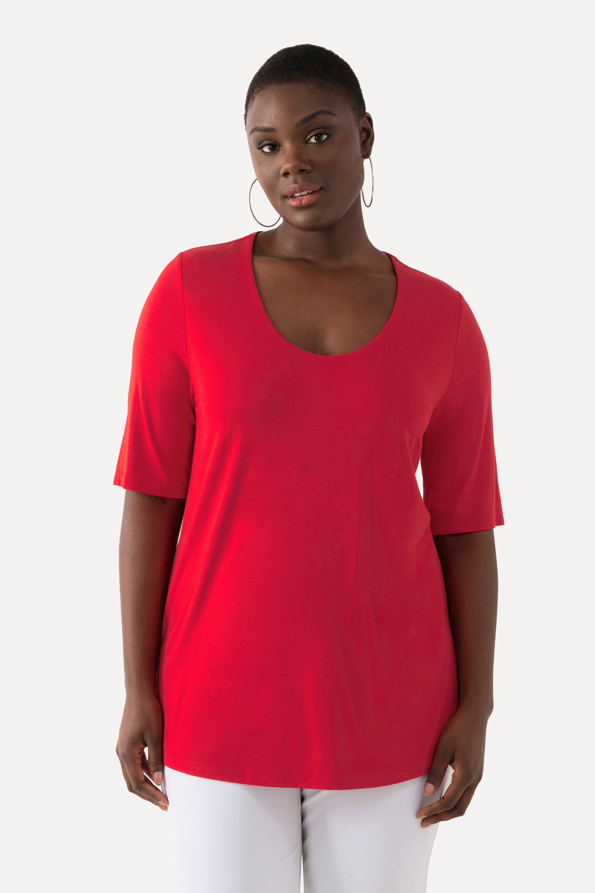 Ulla Popken T-Shirt Shirt 1/2 Arm Doublelayer günstig online kaufen