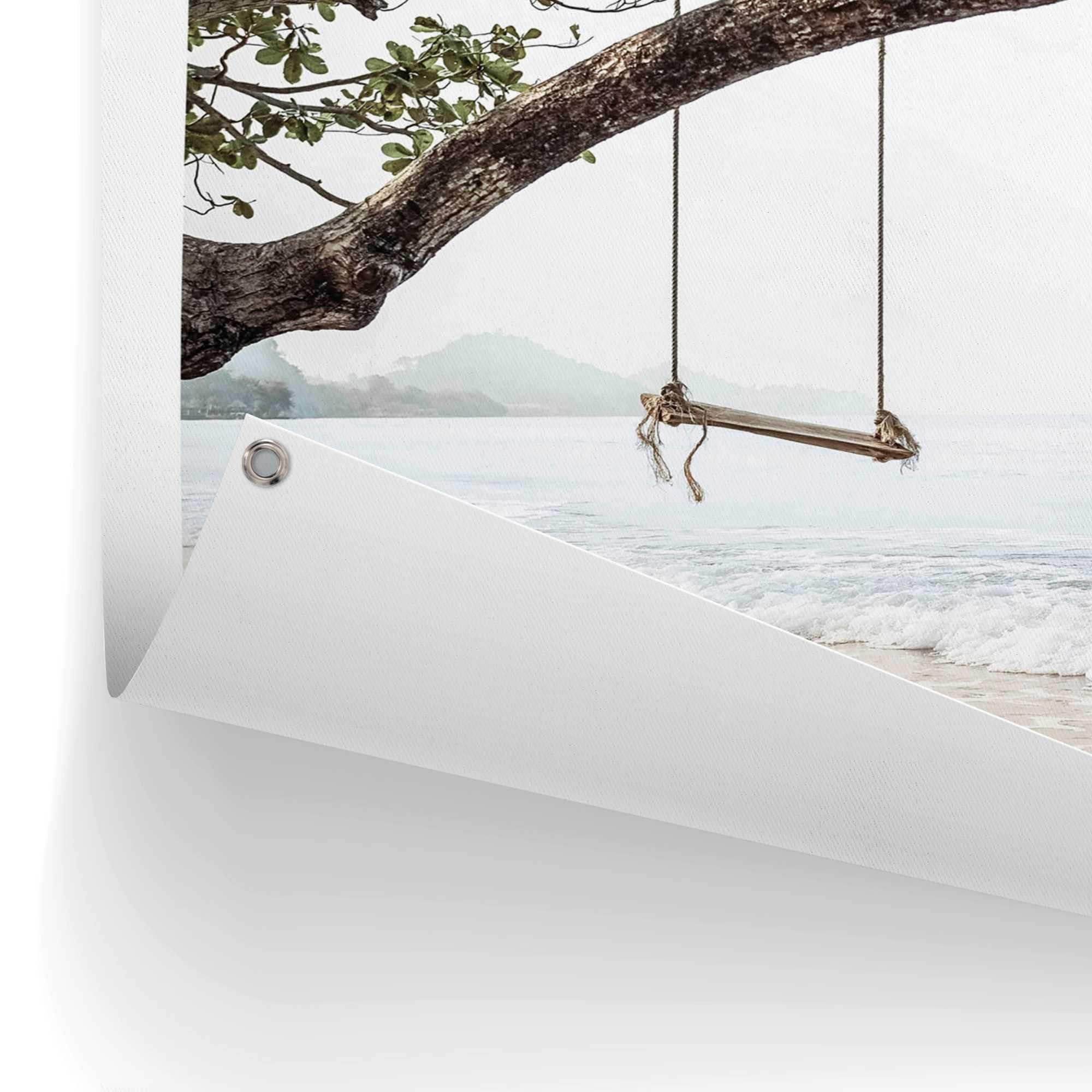 Outdoor-Poster 'Sonne über Dem Meer' - 60x90 Cm, Witterungsbeständig, Mit Fensterillusion Für Garten & Balkon