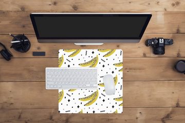 MuchoWow Gaming Mauspad Sommer - Design - Bananen (1-St), Mousepad mit Rutschfester Unterseite, Gaming, 40x40 cm, XXL, Großes