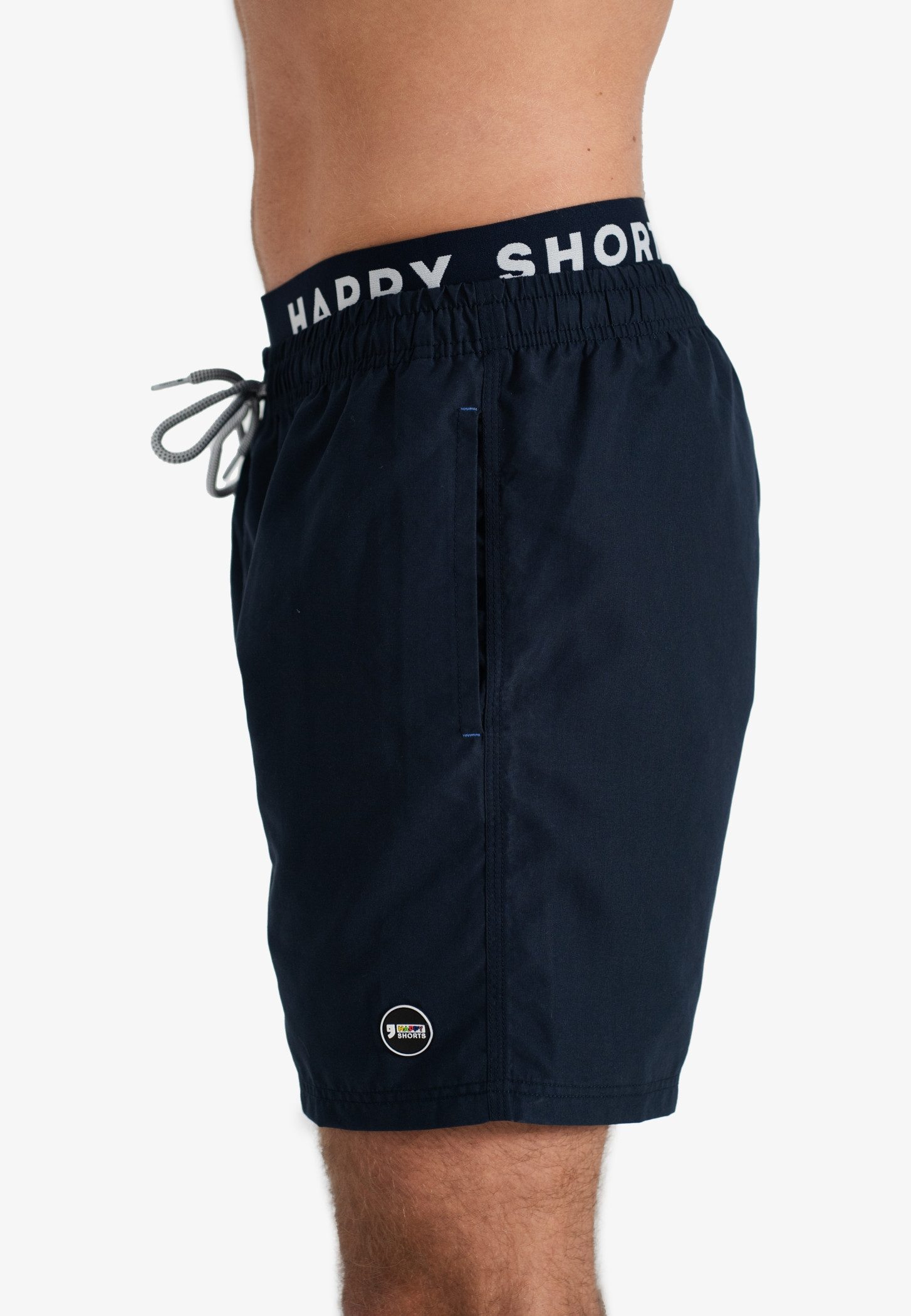 HAPPY SHORTS Badehose HAPPY SHORTS Herren Badeshorts Strandshort Navy mit Waistband S - XXL