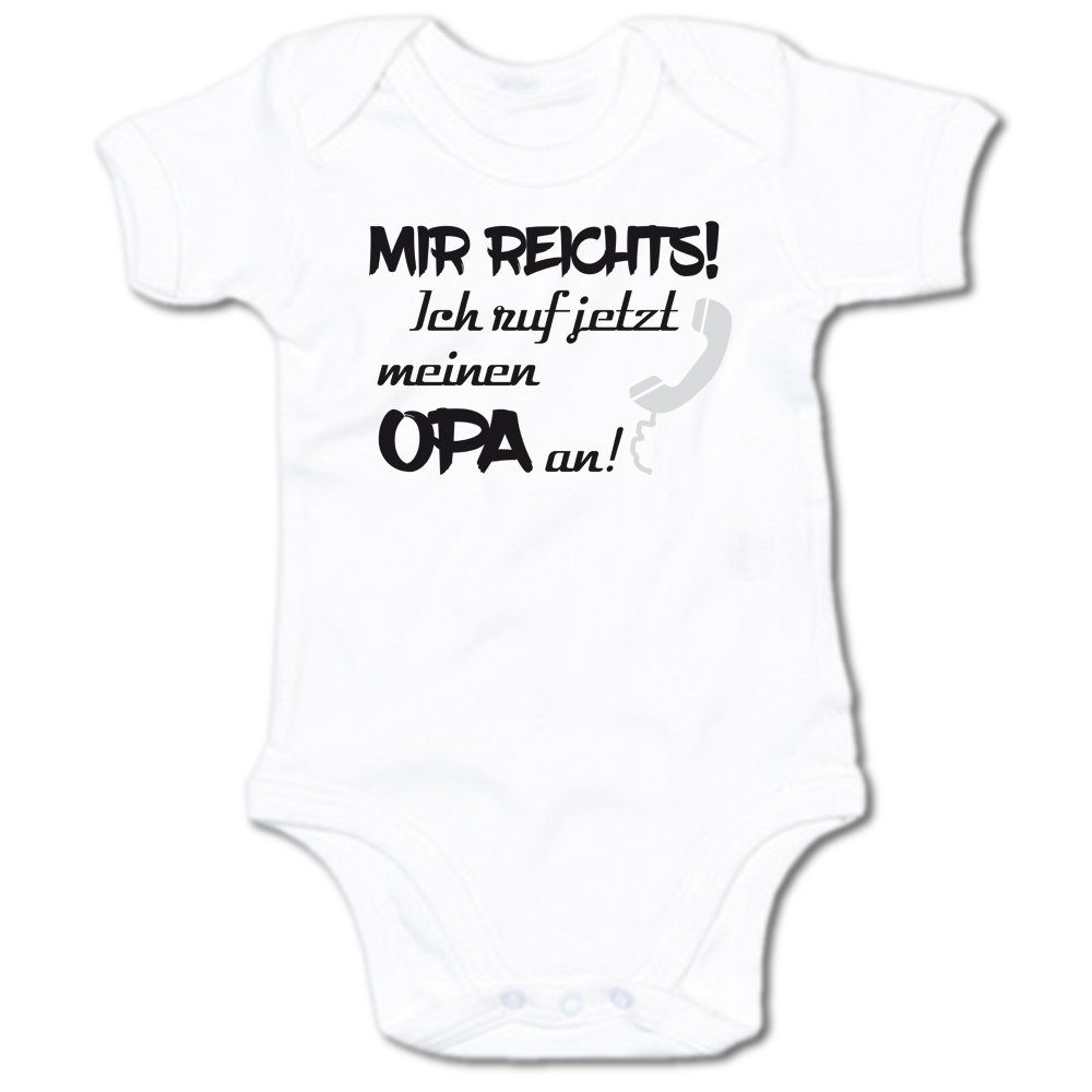 G-graphics Kurzarmbody Mir reichts! Ich ruf jetzt meinen Opa an! Baby Body mit Spruch / Motiv / Aufdruck • für/von Oma & Opa
